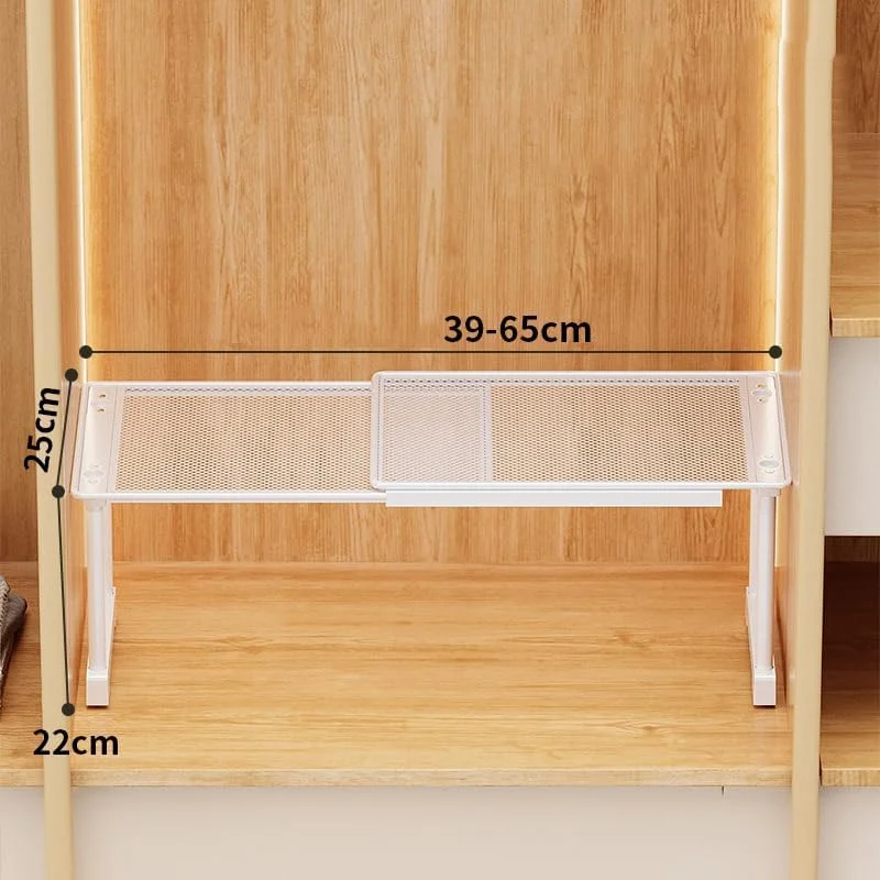 قفسه کشویی قابل تنظیم برای کمد لباس، قفسه جداکننده قابل گسترش U-HOOME، جداکننده کابینت، سازمان دهنده کفش کمد دیواری، مناسب اتاق خواب (39-65 سانتی متر/عرض 25 سانتی متر، 2 عدد)
