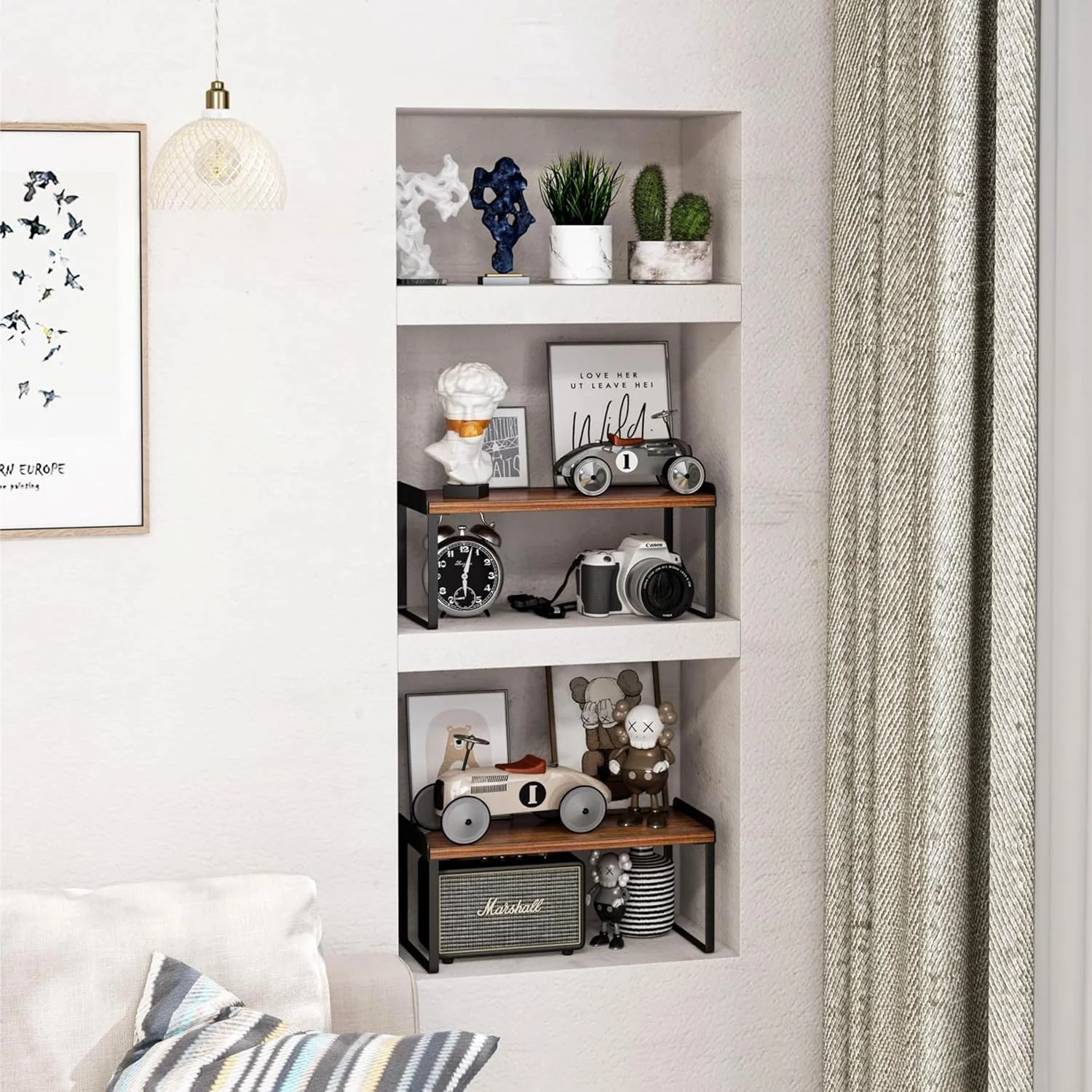 ارگانایزر کابینت آشپزخانه چوبی و قفسه پیشخوان، میز قفسه کتاب، ارگانایزر قفسه آشپزخانه قابل انباشت، انباری ذخیره سازی حمام زیر سینک، قفسه ادویه ضد لغزش (چوب رزوود و مشکی، 40 سانتی متر / 16 اینچ) ارگانایزر کابینت آشپزخانه چوبی و قفسه پیشخوان، میز قفسه کتاب، ارگانایزر قفسه آشپزخانه قابل انباشت، انباری ذخیره سازی حمام زیر سینک، قفسه ادویه ضد لغزش (چوب رزوود و مشکی، 40 سانتی متر / 16 اینچ)