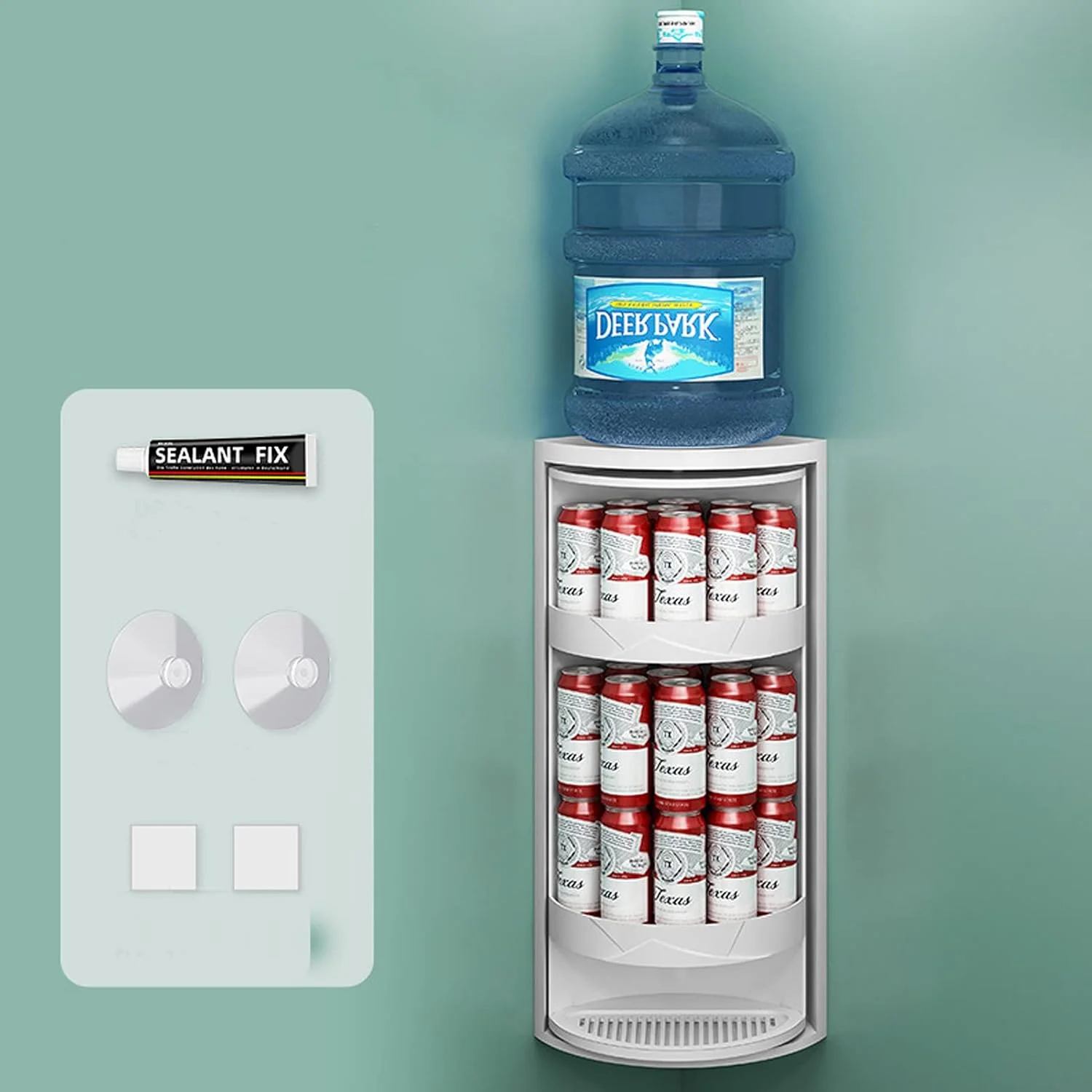 قفسه گوشه حمام، قفسه نگهداری لوازم آرایشی چرخشی 360 درجه UUHOME، کابینت قفسه نگهداری مثلثی رومیزی (3 طبقه)