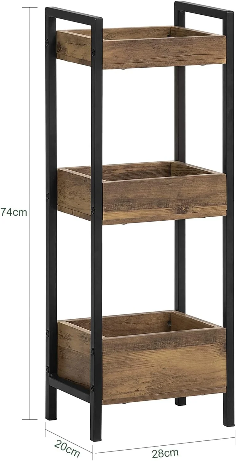 SoBuy ارگانایزر حمام قفسه حمام قفسه دوش 3 طبقه قفسه نمایش قفسه حمام قفسه ماشین لباسشویی پایه قفسه باز برای توالت، حمام، آشپزخانه، دستشویی، FRG226-F