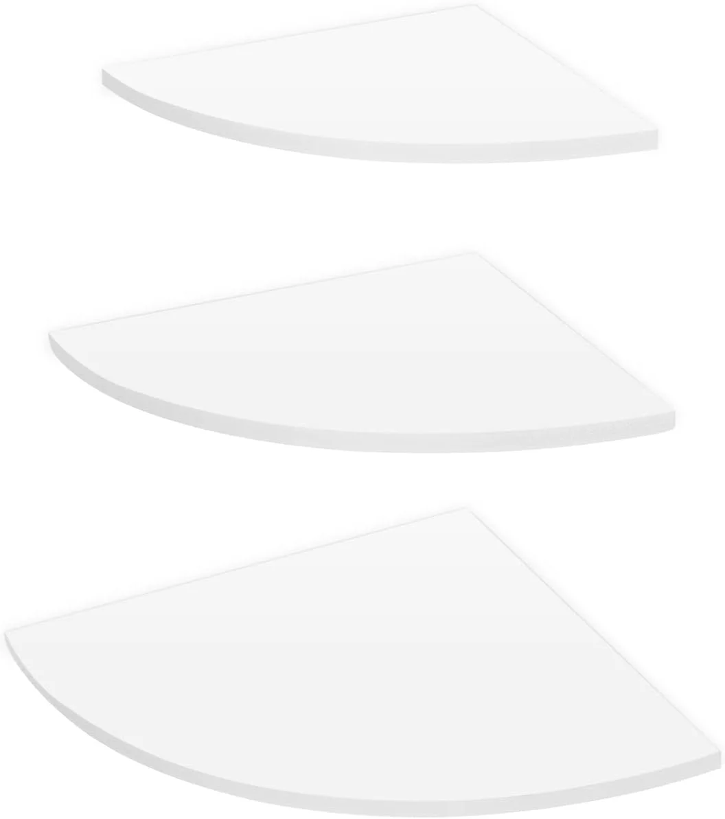 شلف کنج شناور 3 طبقه Cryfokt، شلف های کنج دیواری PVC سفید، شلف های نمایشگر ذخیره سازی دیواری، شلف دیواری کنج با طراحی مدرن برای دکوراسیون منزل و دفتر کار