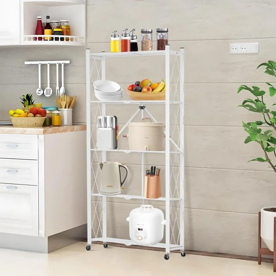 قفسه تاشو 5 طبقه آلیسا، قفسه آشپزخانه، قفسه ذخیره سازی، قفسه سازمان دهنده فضای گاراژ آشپزخانه، قفسه های فلزی سنگین (161cm*71cm*34.5cm) (سفید) قفسه تاشو 5 طبقه آلیسا، قفسه آشپزخانه، قفسه ذخیره سازی، قفسه سازمان دهنده فضای گاراژ آشپزخانه، قفسه های فلزی سنگین (161cm*71cm*34.5cm) (سفید)