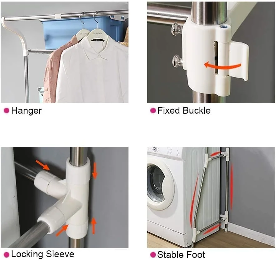 قفسه حمام قابل تنظیم BAOYOUNI، قفسه بالای توالت، سازمان دهنده بالای ماشین لباسشویی/خشک کن، قفسه ذخیره سازی ماشین لباسشویی، صرفه جویی در فضا، 2 طبقه - عاجی