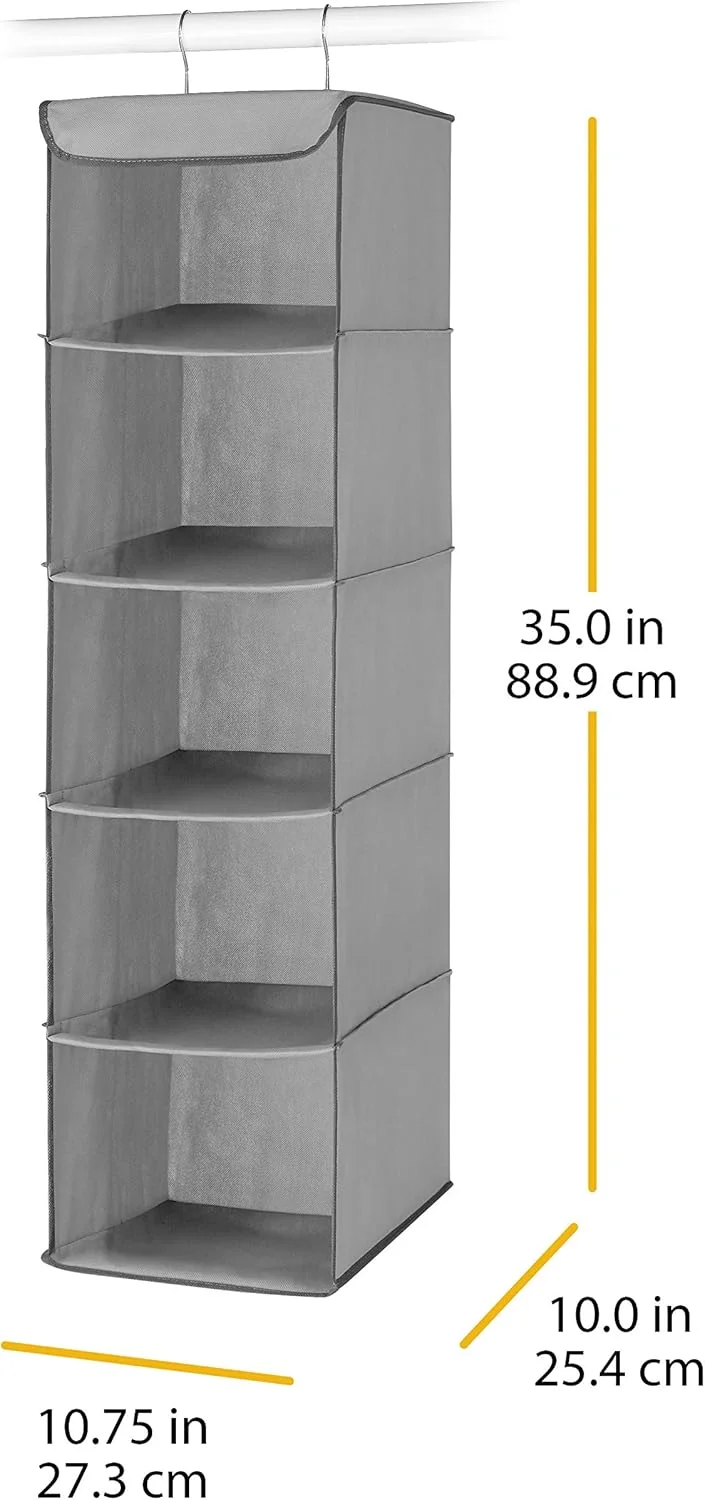 ارگانایزر کمد 5 قسمتی آویز ویتمور مدل Generic 6536-300-Grey - قفسه های آویز با قاب فلزی محکم