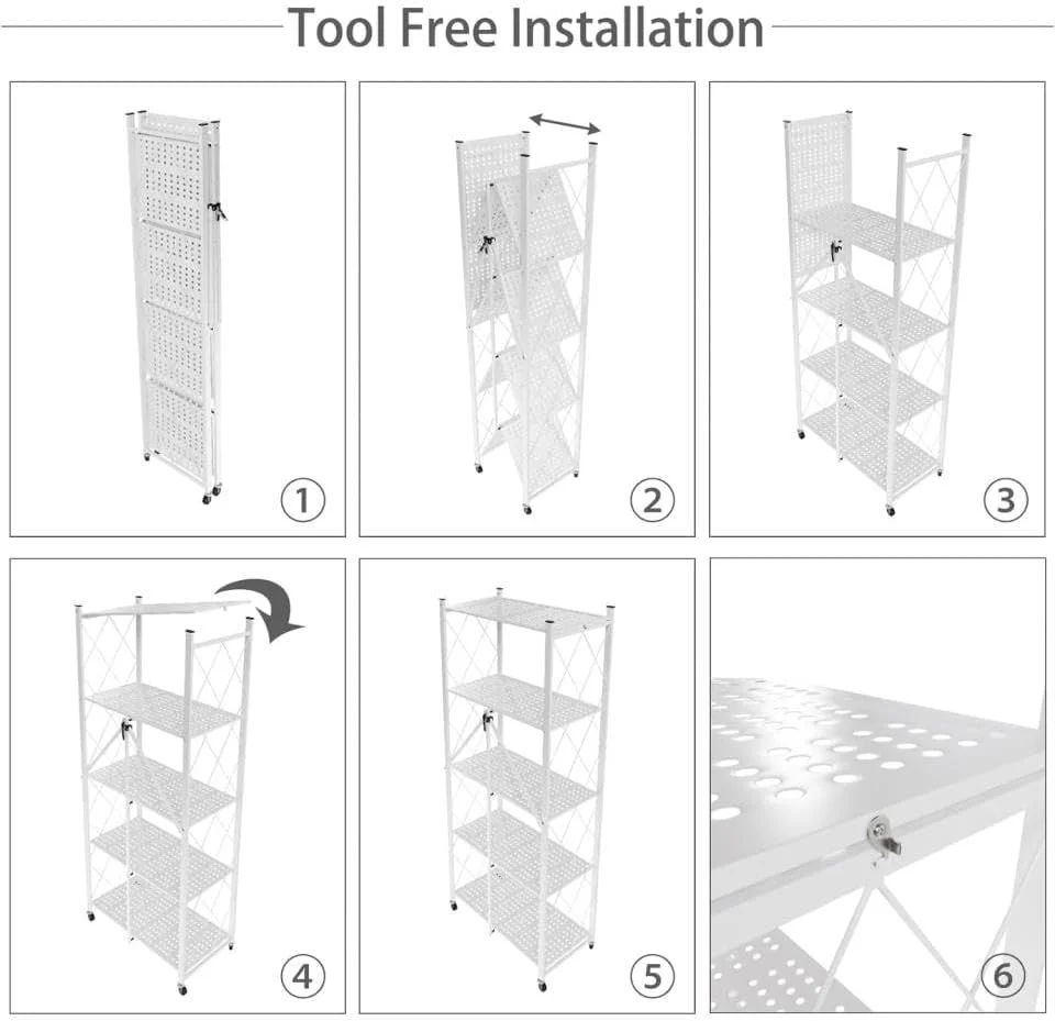 قفسه تاشو 5 طبقه آلیسا، قفسه آشپزخانه، قفسه ذخیره سازی، قفسه سازمان دهنده فضای گاراژ آشپزخانه، قفسه های فلزی سنگین (161cm*71cm*34.5cm) (سفید) قفسه تاشو 5 طبقه آلیسا، قفسه آشپزخانه، قفسه ذخیره سازی، قفسه سازمان دهنده فضای گاراژ آشپزخانه، قفسه های فلزی سنگین (161cm*71cm*34.5cm) (سفید)