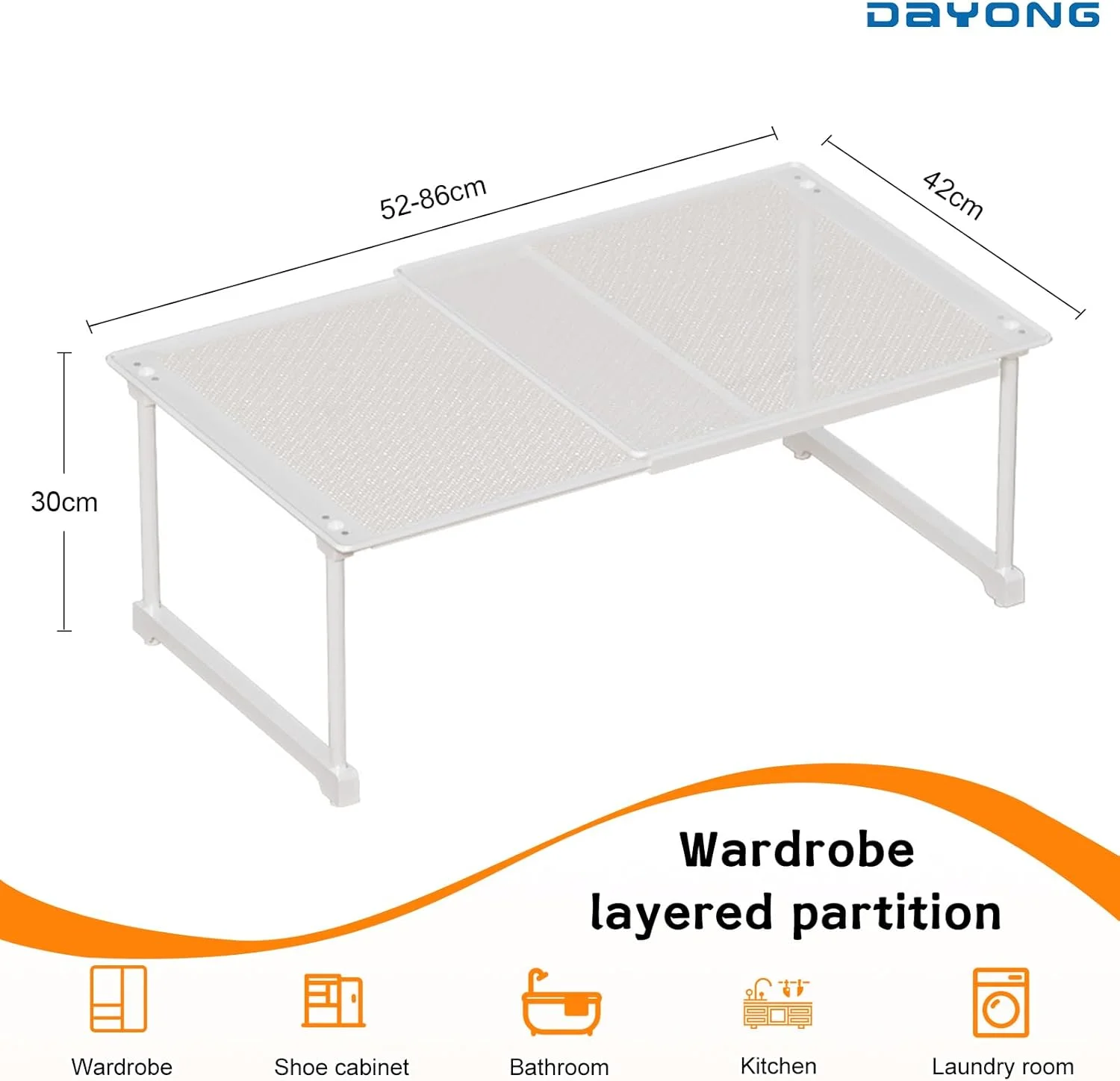 قفسه ذخیره سازی کابینت قابل گسترش DAYONG، سازمان دهنده قفسه کمد قابل انباشت، قفسه تقسیم کننده کمد قابل تنظیم، قفسه های سازمان دهنده پیشخوان برای خانه (52-86 X 42 X 30cm) قفسه ذخیره سازی کابینت قابل گسترش DAYONG، سازمان دهنده قفسه کمد قابل انباشت، قفسه تقسیم کننده کمد قابل تنظیم، قفسه های سازمان دهنده پیشخوان برای خانه (52-86 X 42 X 30cm)