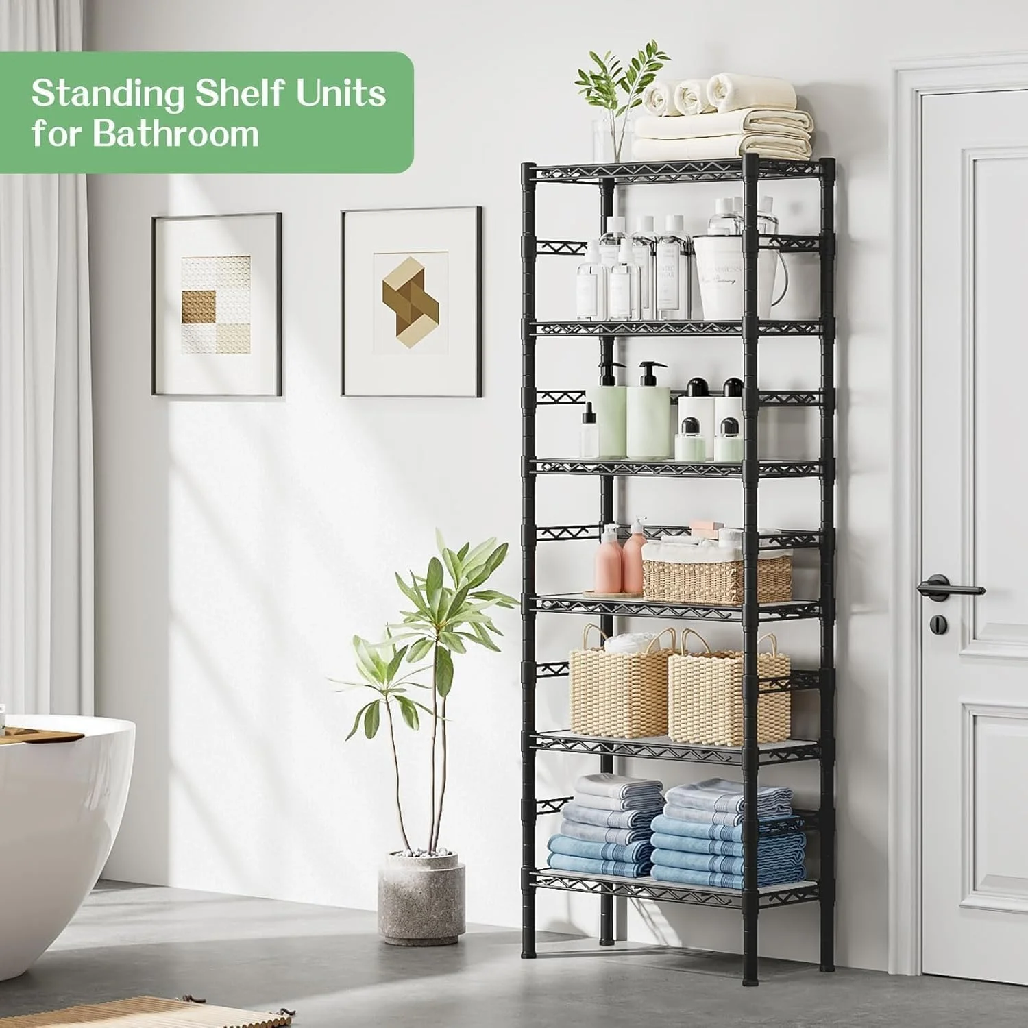 قفسه های ذخیره سازی 6 طبقه Solerconm با لاینر قفسه، قفسه کتاب با قفسه های قابل تنظیم، واحد قفسه بندی مستقل، استند گل گیاه برای آشپزخانه، حمام، دفتر خانه (مشکی، 60 x 26 x 161 سانتی متر) قفسه های ذخیره سازی 6 طبقه Solerconm با لاینر قفسه، قفسه کتاب با قفسه های قابل تنظیم، واحد قفسه بندی مستقل، استند گل گیاه برای آشپزخانه، حمام، دفتر خانه (مشکی، 60 x 26 x 161 سانتی متر)