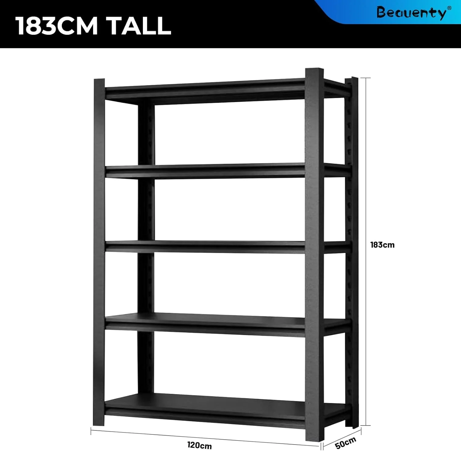 قفسه های فلزی سنگین 5 طبقه Beauenty، واحدهای قفسه بندی گاراژ قابل تنظیم، سازمان دهنده قفسه آشپزخانه، قفسه ذخیره سازی ایستاده صنعتی، حداکثر بار 450 کیلوگرم. 183 سانتی متر ارتفاع x 120 سانتی متر عرض x 50 سانتی متر (مشکی) قفسه های فلزی سنگین 5 طبقه Beauenty، واحدهای قفسه بندی گاراژ قابل تنظیم، سازمان دهنده قفسه آشپزخانه، قفسه ذخیره سازی ایستاده صنعتی، حداکثر بار 450 کیلوگرم. 183 سانتی متر ارتفاع x 120 سانتی متر عرض x 50 سانتی متر (مشکی)