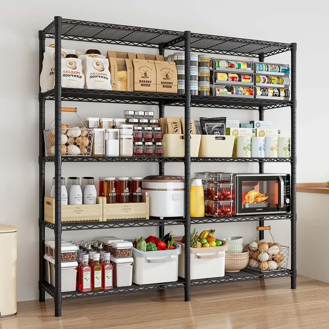 قفسه های ذخیره سازی فورثکن با عرض 61.2 اینچ، 5 طبقه، قفسه سیمی، قفسه فلزی قابل تنظیم برای آشپزخانه، انبار، زیرزمین، خوابگاه، 61.2 اینچ عرض * 72.4 اینچ ارتفاع * 15.7 اینچ عمق قفسه های ذخیره سازی فورثکن با عرض 61.2 اینچ، 5 طبقه، قفسه سیمی، قفسه فلزی قابل تنظیم برای آشپزخانه، انبار، زیرزمین، خوابگاه، 61.2 اینچ عرض * 72.4 اینچ ارتفاع * 15.7 اینچ عمق