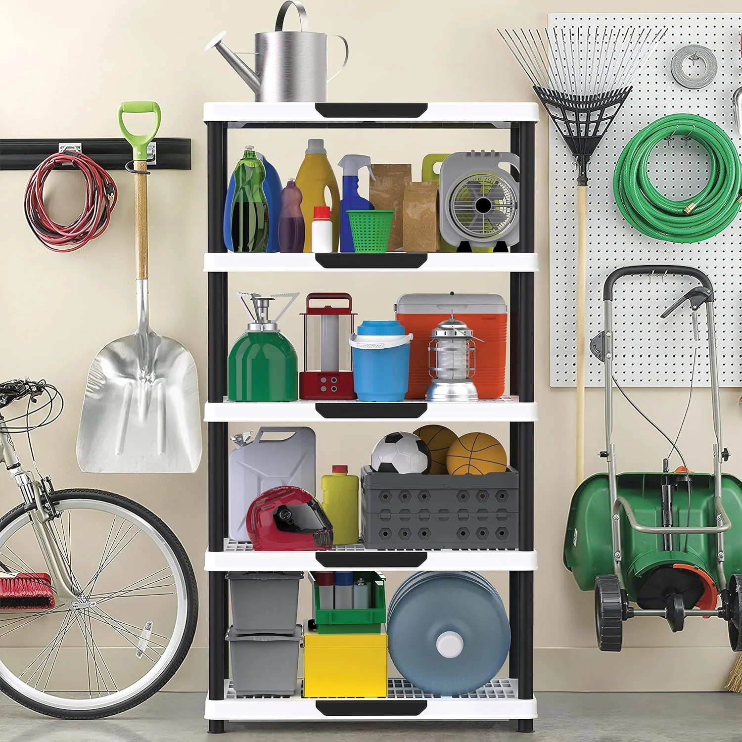 قفسه بندی 5 طبقه Cosmoplast، ترکیب رنگ خاکستری قفسه بندی 5 طبقه Cosmoplast، ترکیب رنگ خاکستری