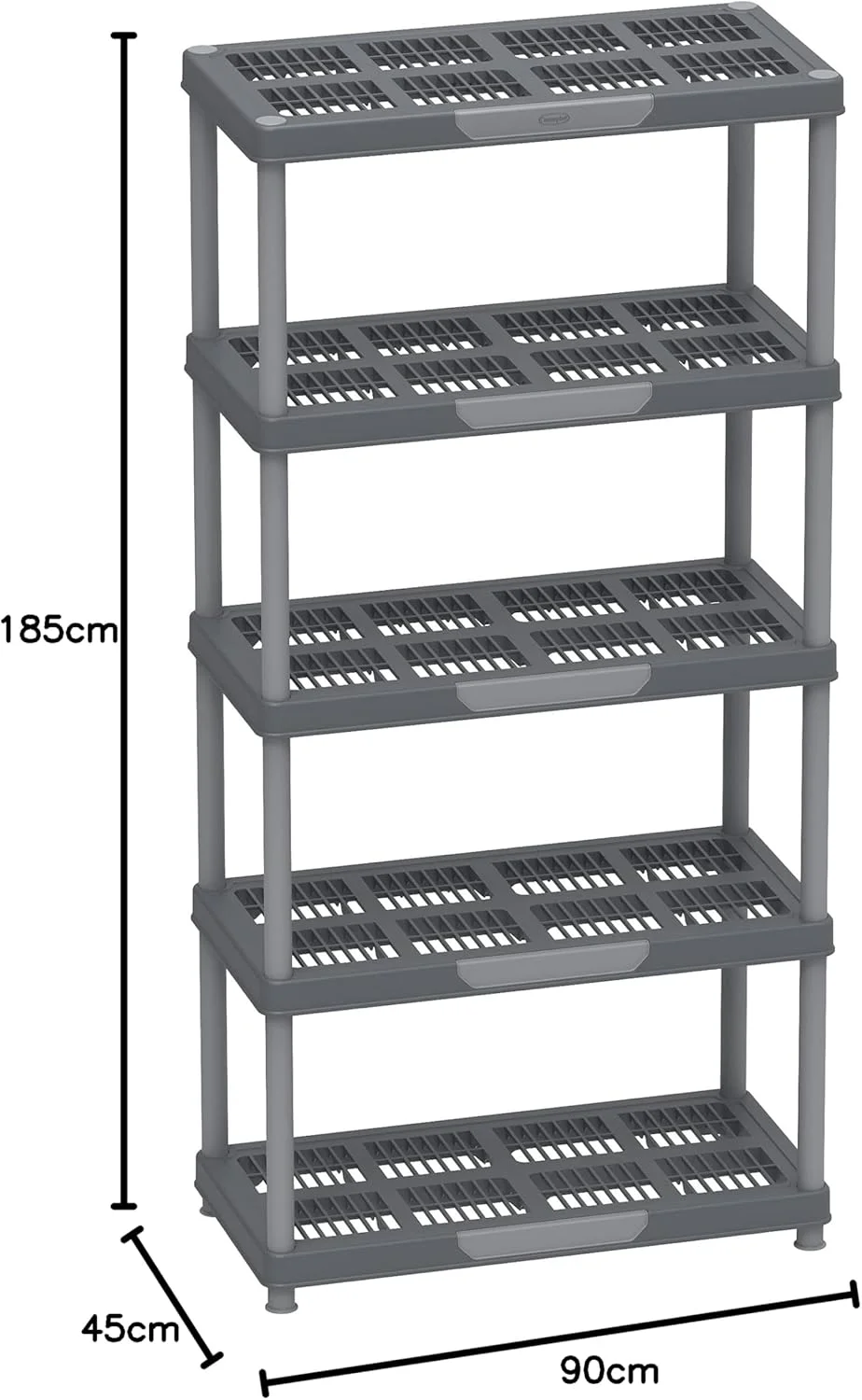 قفسه بندی 5 طبقه Cosmoplast، ترکیب رنگ خاکستری قفسه بندی 5 طبقه Cosmoplast، ترکیب رنگ خاکستری