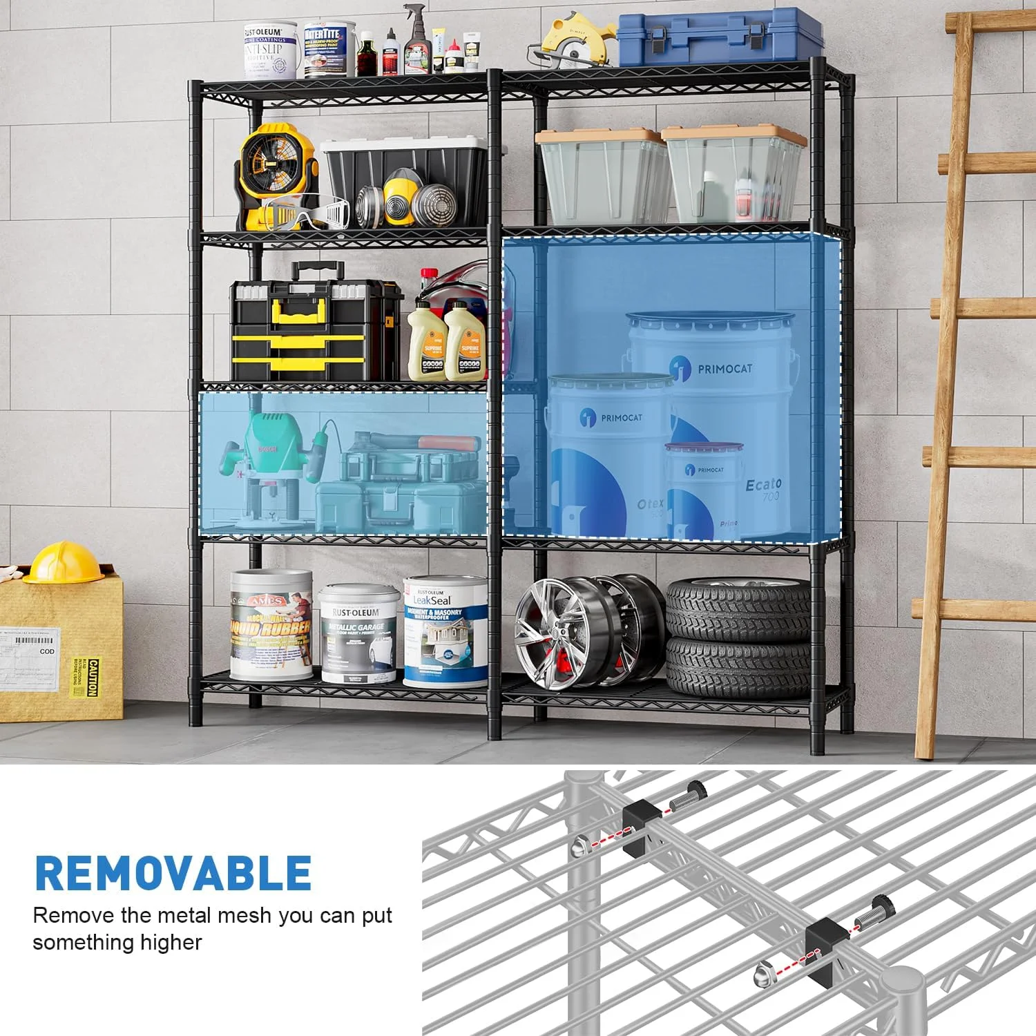 قفسه های ذخیره سازی فورثکن با عرض 61.2 اینچ، 5 طبقه، قفسه سیمی، قفسه فلزی قابل تنظیم برای آشپزخانه، انبار، زیرزمین، خوابگاه، 61.2 اینچ عرض * 72.4 اینچ ارتفاع * 15.7 اینچ عمق قفسه های ذخیره سازی فورثکن با عرض 61.2 اینچ، 5 طبقه، قفسه سیمی، قفسه فلزی قابل تنظیم برای آشپزخانه، انبار، زیرزمین، خوابگاه، 61.2 اینچ عرض * 72.4 اینچ ارتفاع * 15.7 اینچ عمق