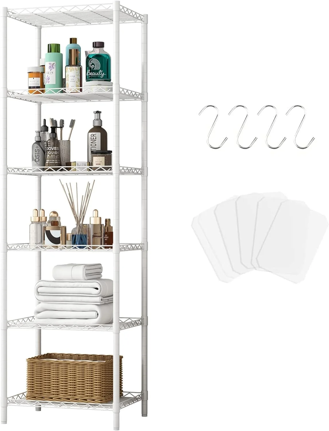 قفسه فلزی سیمی صنعتی 6 طبقه Forthcan، قفسه ذخیره سازی قابل تنظیم، 16.54 اینچ طول × 11.82 اینچ عرض × 63 اینچ ارتفاع، ایده آل برای آشپزخانه، کمد، اتاق لباسشویی، گاراژ قفسه فلزی سیمی صنعتی 6 طبقه Forthcan، قفسه ذخیره سازی قابل تنظیم، 16.54 اینچ طول × 11.82 اینچ عرض × 63 اینچ ارتفاع، ایده آل برای آشپزخانه، کمد، اتاق لباسشویی، گاراژ