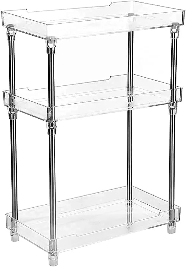 قفسه حمام 3 طبقه Goldedge Omnipotent - قفسه ذخیره سازی ضد آب DIY جمع و جور برای لوازم بهداشتی و ملزومات آشپزخانه قفسه حمام 3 طبقه Goldedge Omnipotent - قفسه ذخیره سازی ضد آب DIY جمع و جور برای لوازم بهداشتی و ملزومات آشپزخانه