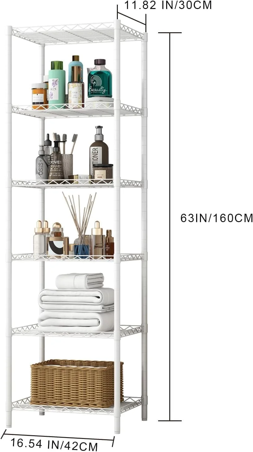 قفسه فلزی سیمی صنعتی 6 طبقه Forthcan، قفسه ذخیره سازی قابل تنظیم، 16.54 اینچ طول × 11.82 اینچ عرض × 63 اینچ ارتفاع، ایده آل برای آشپزخانه، کمد، اتاق لباسشویی، گاراژ قفسه فلزی سیمی صنعتی 6 طبقه Forthcan، قفسه ذخیره سازی قابل تنظیم، 16.54 اینچ طول × 11.82 اینچ عرض × 63 اینچ ارتفاع، ایده آل برای آشپزخانه، کمد، اتاق لباسشویی، گاراژ