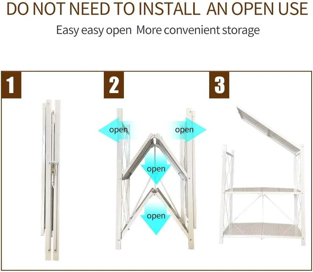 قفسه های تاشو N/P - سفید (3 طبقه) قفسه های تاشو N/P - سفید (3 طبقه)
