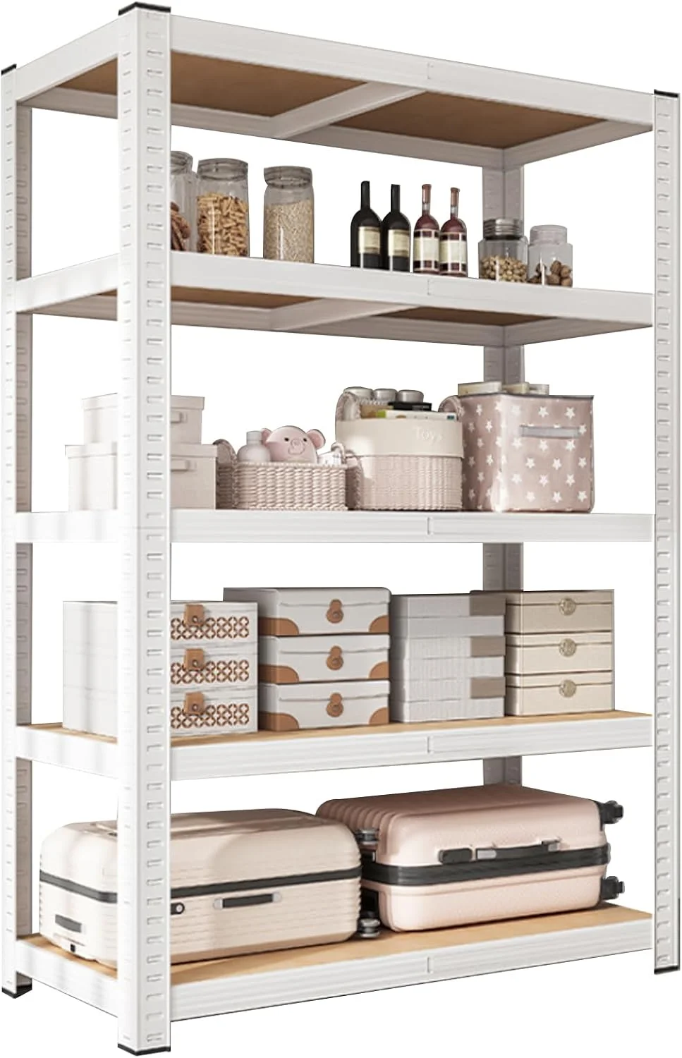 قفسه فلزی 5 طبقه DAYONG، واحدهای قفسه بندی، قفسه های ذخیره سازی، سازمان دهنده قفسه برای آشپزخانه، اتاق نشیمن، اتاق خواب، دفتر، بالکن (سفید) قفسه فلزی 5 طبقه DAYONG، واحدهای قفسه بندی، قفسه های ذخیره سازی، سازمان دهنده قفسه برای آشپزخانه، اتاق نشیمن، اتاق خواب، دفتر، بالکن (سفید)