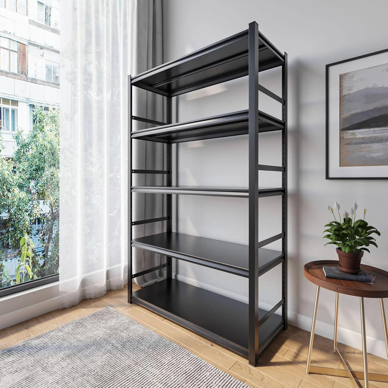 قفسه فلزی بدون پیچ و مهره 5 طبقه PrimeOz، سنگین، دو لایه، صفحه فلزی، ارتفاع لایه قابل تنظیم، قفسه برای گاراژ، خانه، دفتر، انبار، مغازه ها (مشکی، 5 طبقه - 198H*100L*40D سانتی متر) قفسه فلزی بدون پیچ و مهره 5 طبقه PrimeOz، سنگین، دو لایه، صفحه فلزی، ارتفاع لایه قابل تنظیم، قفسه برای گاراژ، خانه، دفتر، انبار، مغازه ها (مشکی، 5 طبقه - 198H*100L*40D سانتی متر)