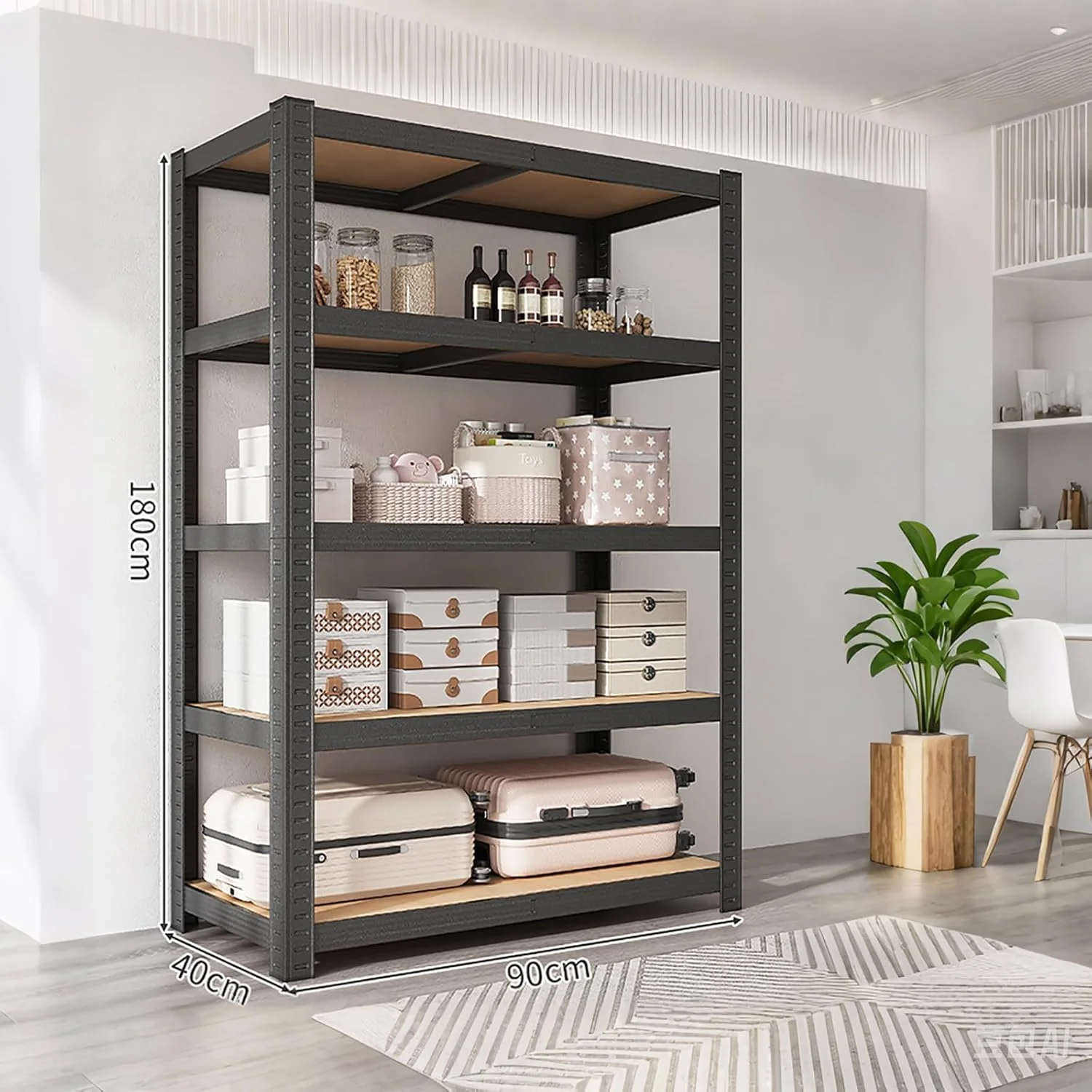 قفسه های ذخیره سازی Beauenty، قفسه های فلزی، قفسه ذخیره سازی 180 سانتی متر، 5 لایه (ظرفیت بارگیری 80 کیلوگرم در هر قفسه) قفسه ذخیره سازی فلزی با ارتفاع قابل تنظیم (مشکی، A) قفسه های ذخیره سازی Beauenty، قفسه های فلزی، قفسه ذخیره سازی 180 سانتی متر، 5 لایه (ظرفیت بارگیری 80 کیلوگرم در هر قفسه) قفسه ذخیره سازی فلزی با ارتفاع قابل تنظیم (مشکی، A)