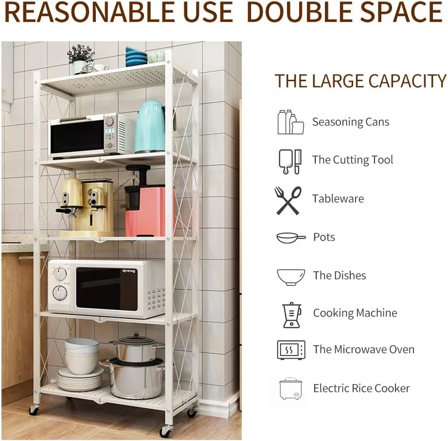 قفسه فلزی تاشو 5 طبقه N/P - سفید