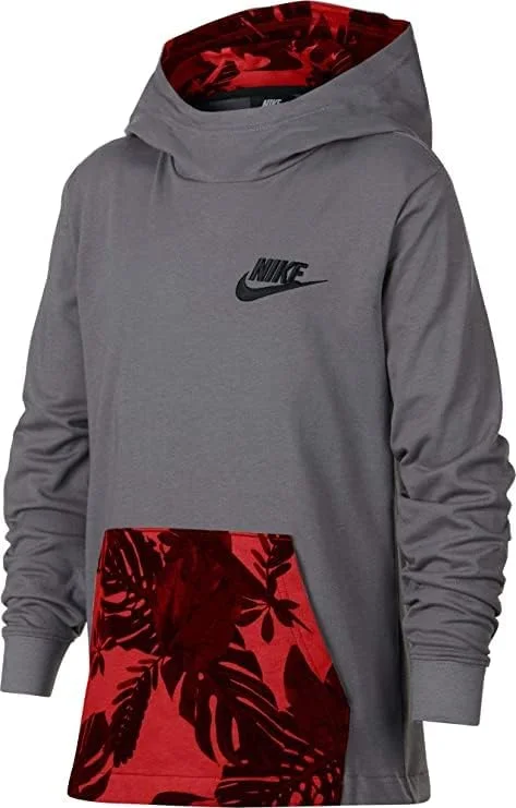 هودی ورزشی پسرانه نایک مدل Sportswear Jersey رنگ Gunsmoke Black کد AQ9664 056 (سایز اسمال)
