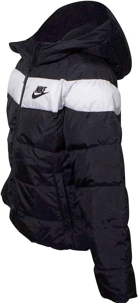 کاپشن پفی کلاه دار زیپ دار پسرانه نایک مدل Sportswear مشکی سایز 4 کد 86G457 کاپشن پفی کلاه دار زیپ دار پسرانه نایک مدل Sportswear مشکی سایز 4 کد 86G457