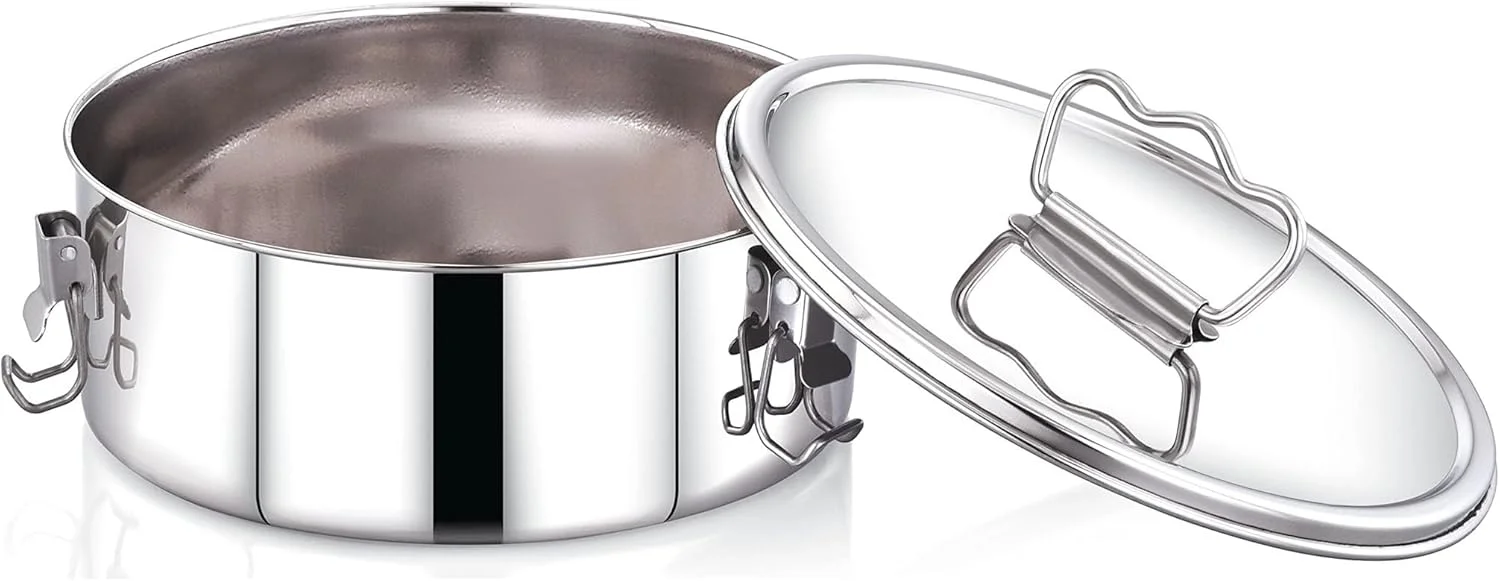 قالب پودینگ استیل Lxeqiony - سازگار با اینستنت پات، قالب چیزکیک، قالب فلان با کاربری آسان برای پخت و پز با حمام آب