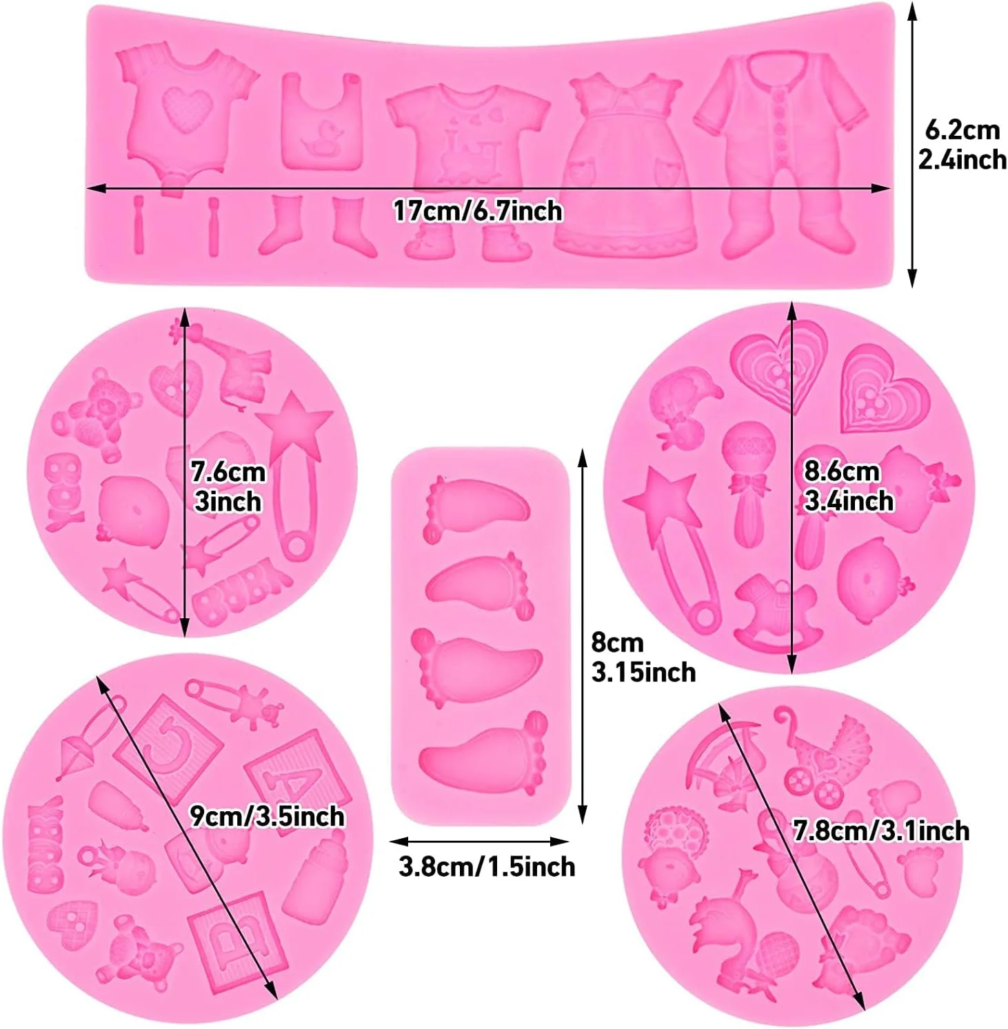قالب سیلیکونی فوندانت کیک کودک مینتا، بسته 6 عددی، قالب های تزئین کیک، قالب کاپ کیک آب نبات شکلاتی صمغی مهمانی، قالب پخت آشپزخانه، برای شکلات کیک صنایع دستی شکر