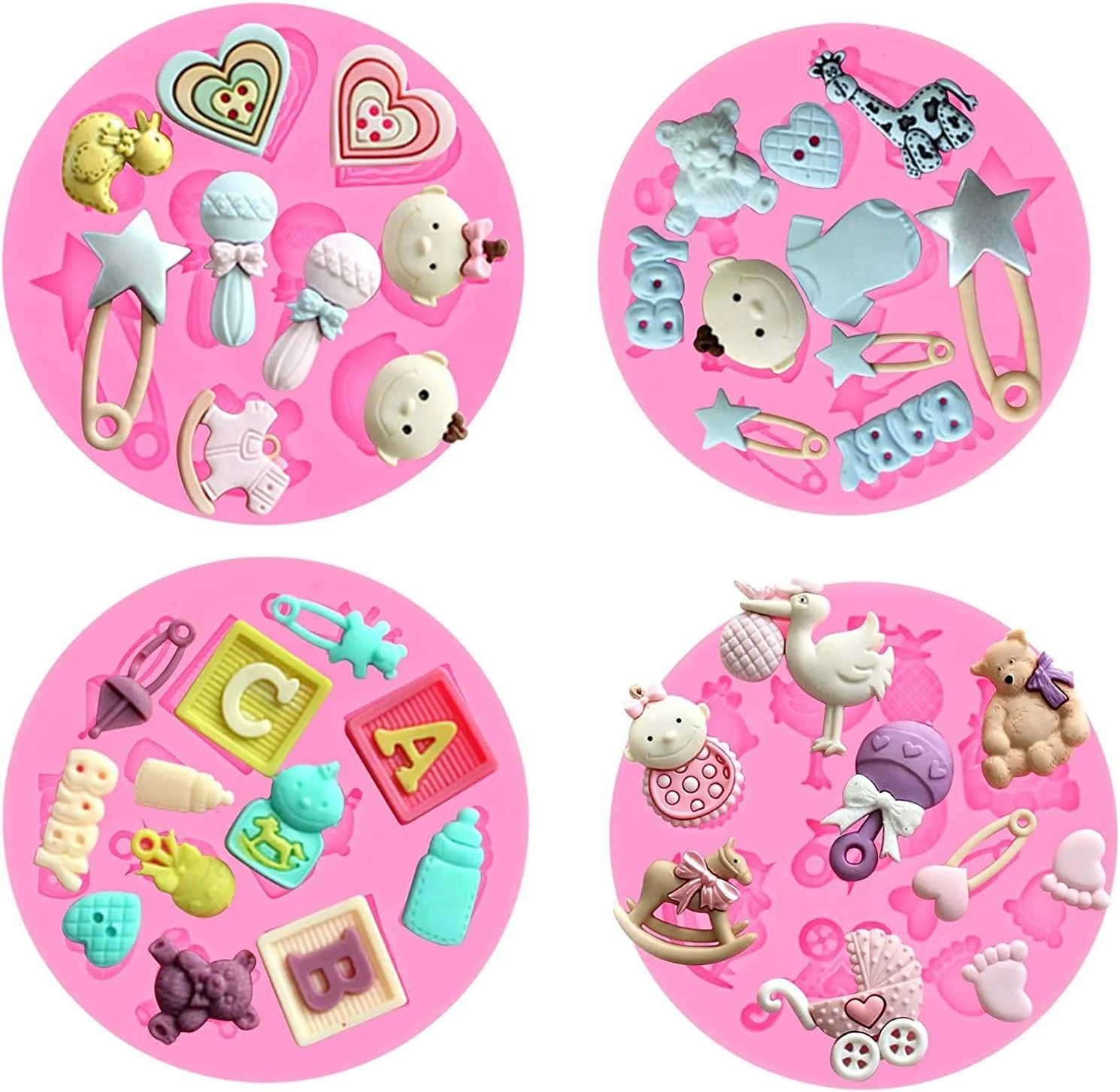 قالب سیلیکونی فوندانت کیک کودک مینتا، بسته 6 عددی، قالب های تزئین کیک، قالب کاپ کیک آب نبات شکلاتی صمغی مهمانی، قالب پخت آشپزخانه، برای شکلات کیک صنایع دستی شکر