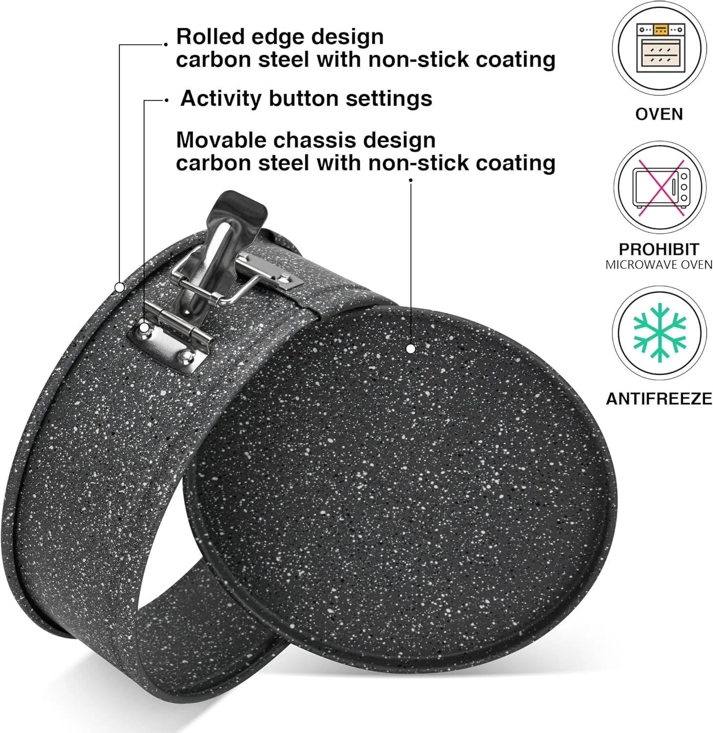 قالب کمربندی کیک فیسمن 24 سانتی متری، قالب کمربندی فولاد کربنی با روکش نچسب گرانیتی | کف جداشدنی | قالب کیک بادوام با حرارت بالا | ظروف پخت غیر سمی بدون PFOA، مناسب برای کیک و موارد دیگر قالب کمربندی کیک فیسمن 24 سانتی متری، قالب کمربندی فولاد کربنی با روکش نچسب گرانیتی | کف جداشدنی | قالب کیک بادوام با حرارت بالا | ظروف پخت غیر سمی بدون PFOA، مناسب برای کیک و موارد دیگر