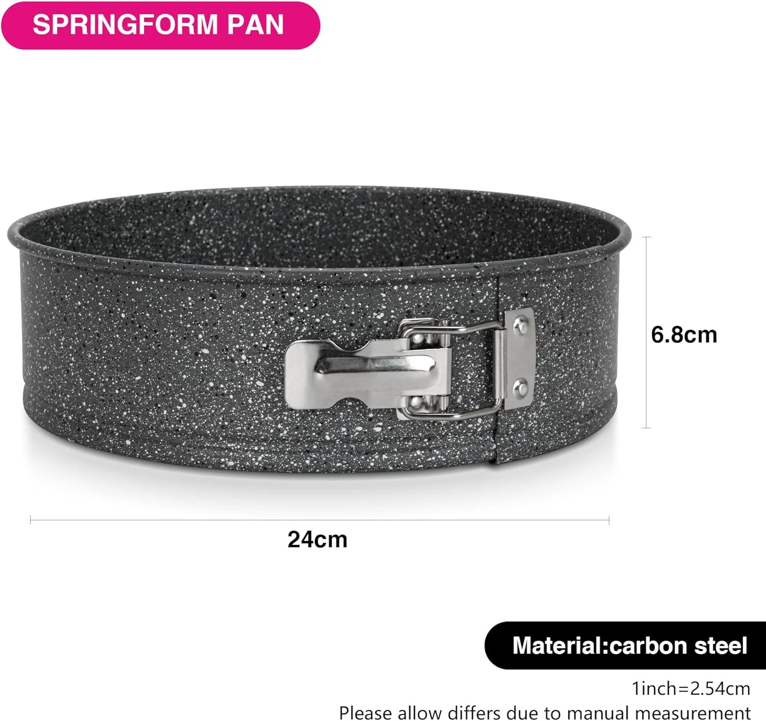 قالب کمربندی کیک فیسمن 24 سانتی متری، قالب کمربندی فولاد کربنی با روکش نچسب گرانیتی | کف جداشدنی | قالب کیک بادوام با حرارت بالا | ظروف پخت غیر سمی بدون PFOA، مناسب برای کیک و موارد دیگر قالب کمربندی کیک فیسمن 24 سانتی متری، قالب کمربندی فولاد کربنی با روکش نچسب گرانیتی | کف جداشدنی | قالب کیک بادوام با حرارت بالا | ظروف پخت غیر سمی بدون PFOA، مناسب برای کیک و موارد دیگر