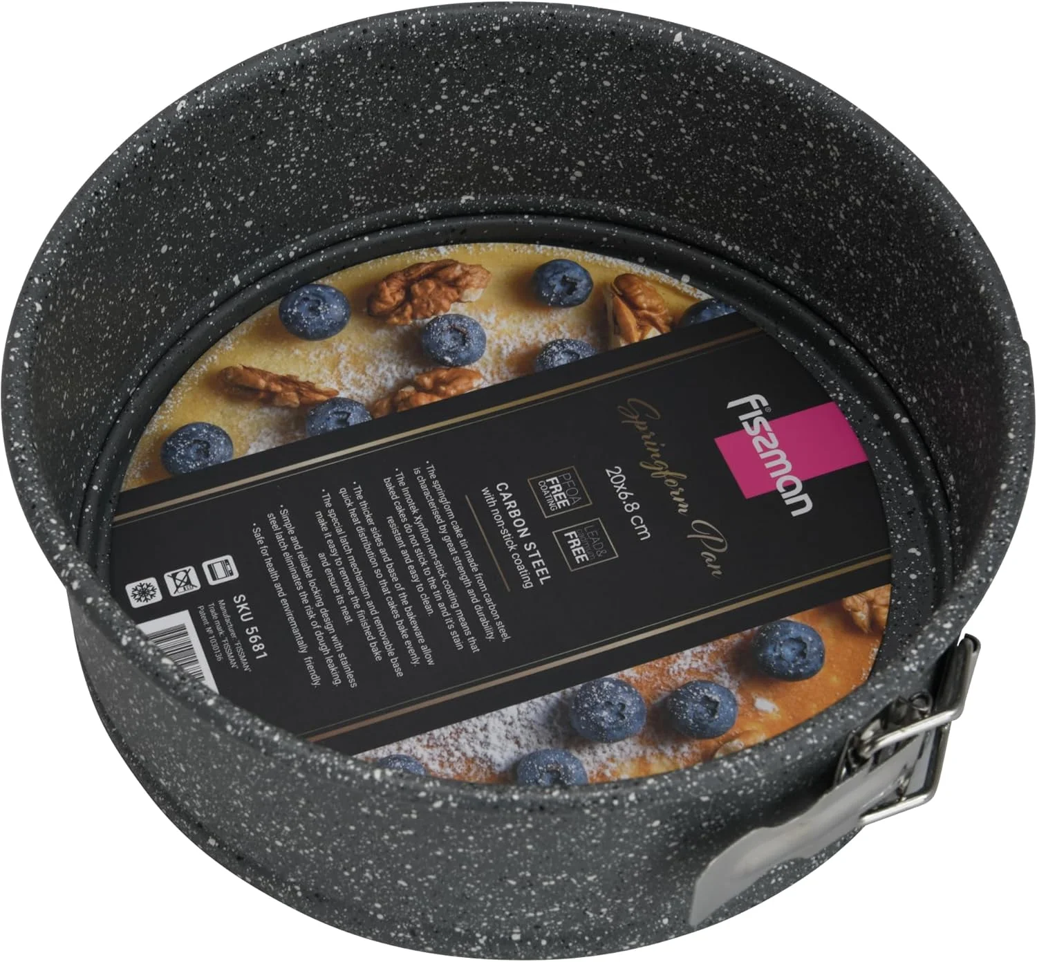 قالب کمربندی کیک فیسمن 24 سانتی متری، قالب کمربندی فولاد کربنی با روکش نچسب گرانیتی | کف جداشدنی | قالب کیک بادوام با حرارت بالا | ظروف پخت غیر سمی بدون PFOA، مناسب برای کیک و موارد دیگر قالب کمربندی کیک فیسمن 24 سانتی متری، قالب کمربندی فولاد کربنی با روکش نچسب گرانیتی | کف جداشدنی | قالب کیک بادوام با حرارت بالا | ظروف پخت غیر سمی بدون PFOA، مناسب برای کیک و موارد دیگر