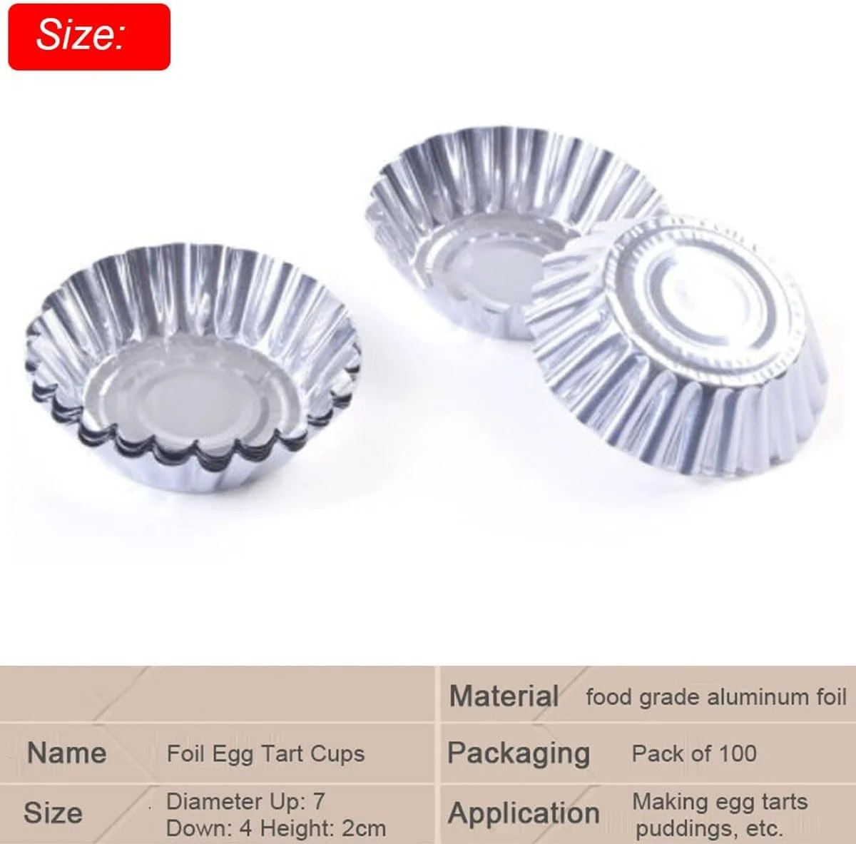 قالب تارت تخم مرغ Fawoonu، 100 عددی، قالب مینی تارت حرفه ای نچسب آلومینیومی، فنجان مافین برای تارت تخم مرغ، کیک فنجانی، موس شکلاتی قالب تارت تخم مرغ Fawoonu، 100 عددی، قالب مینی تارت حرفه ای نچسب آلومینیومی، فنجان مافین برای تارت تخم مرغ، کیک فنجانی، موس شکلاتی