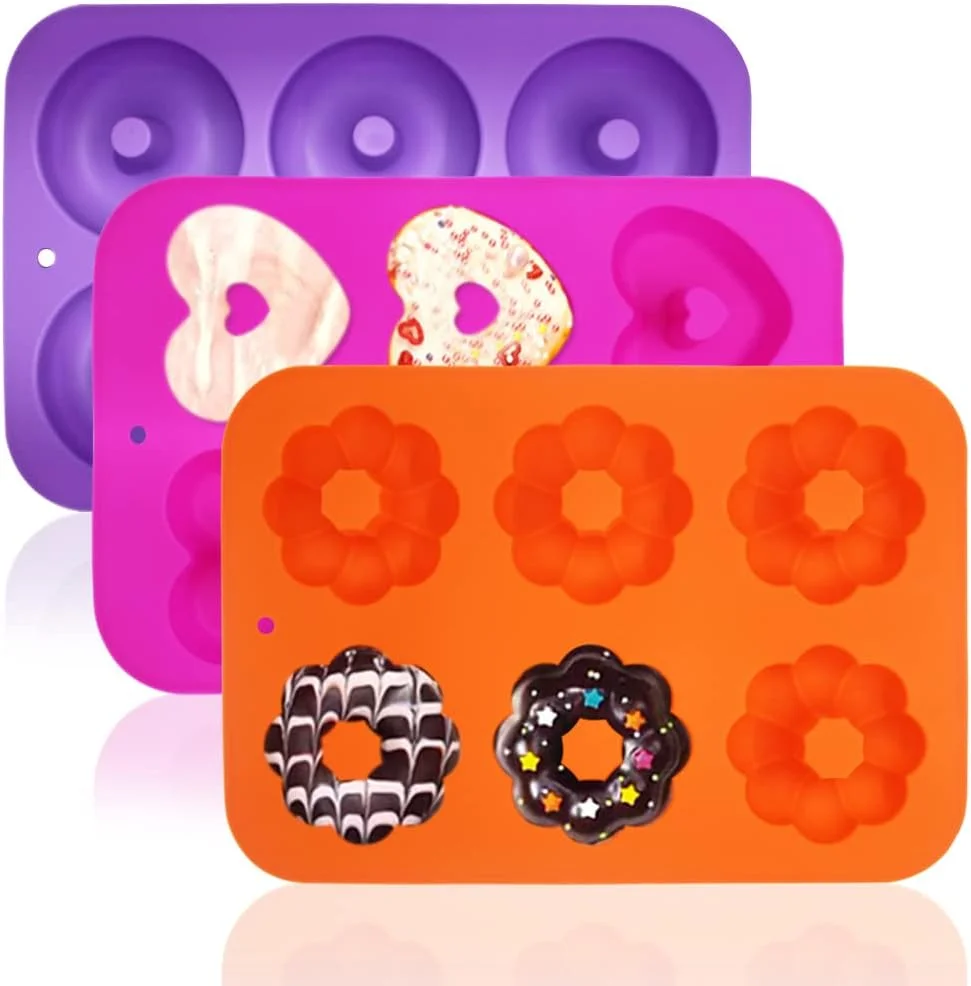 قالب دونات سیلیکونی فاین گود، بسته 3 عددی، قالب مافین کیک فنجانی، قالب شیرینی حلقوی