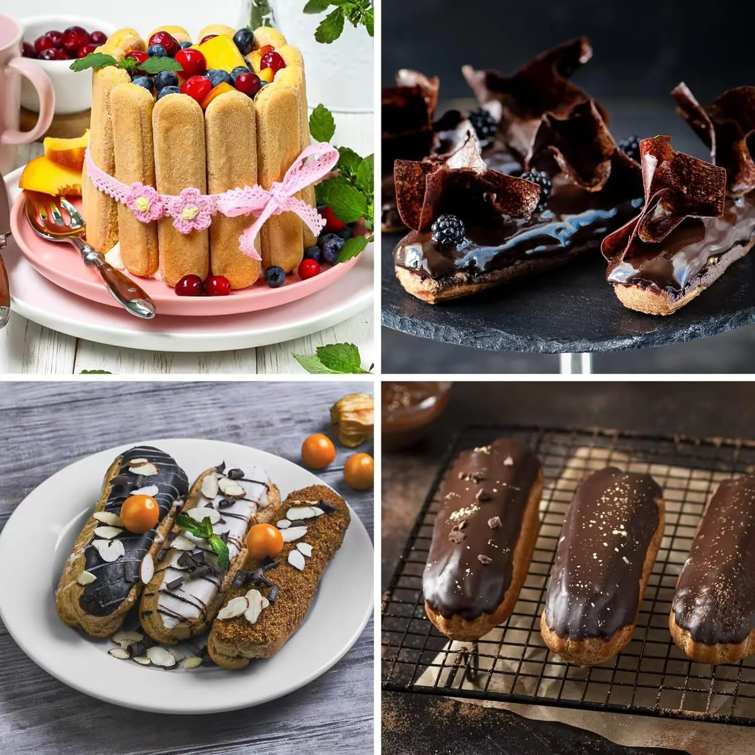 قالب سیلیکونی انگشتی شکل، 2 عدد قالب 10 حفره ای نوار بلند، قالب سیلیکونی بیسکویت انگشتی، قالب شکلات غلات، سینی پخت، قالب یخ