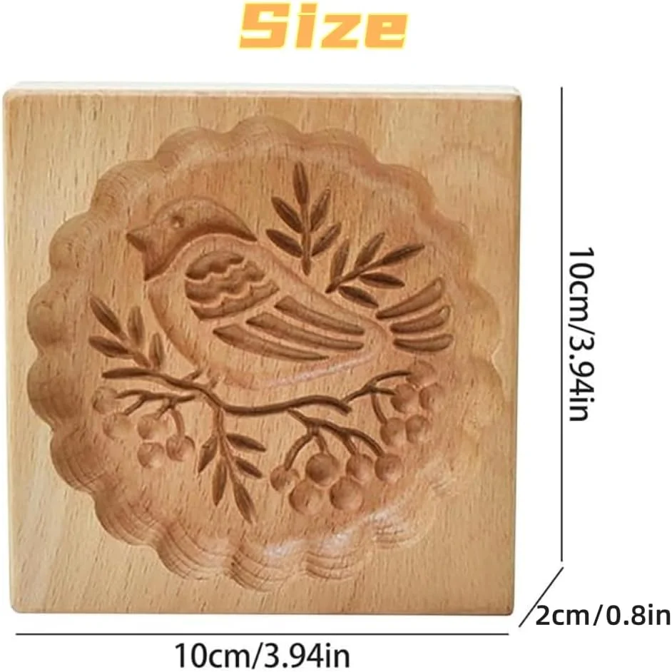 قالب های چوبی شیرینی پزی، قالب های برجسته برش چوبی سه بعدی، قالب بیسکویت DIY، مهر چوبی قالب شیرینی پزی، ابزار آشپزخانه برای کریسمس، شکرگزاری، هالووین، ابزارهای نانوایی