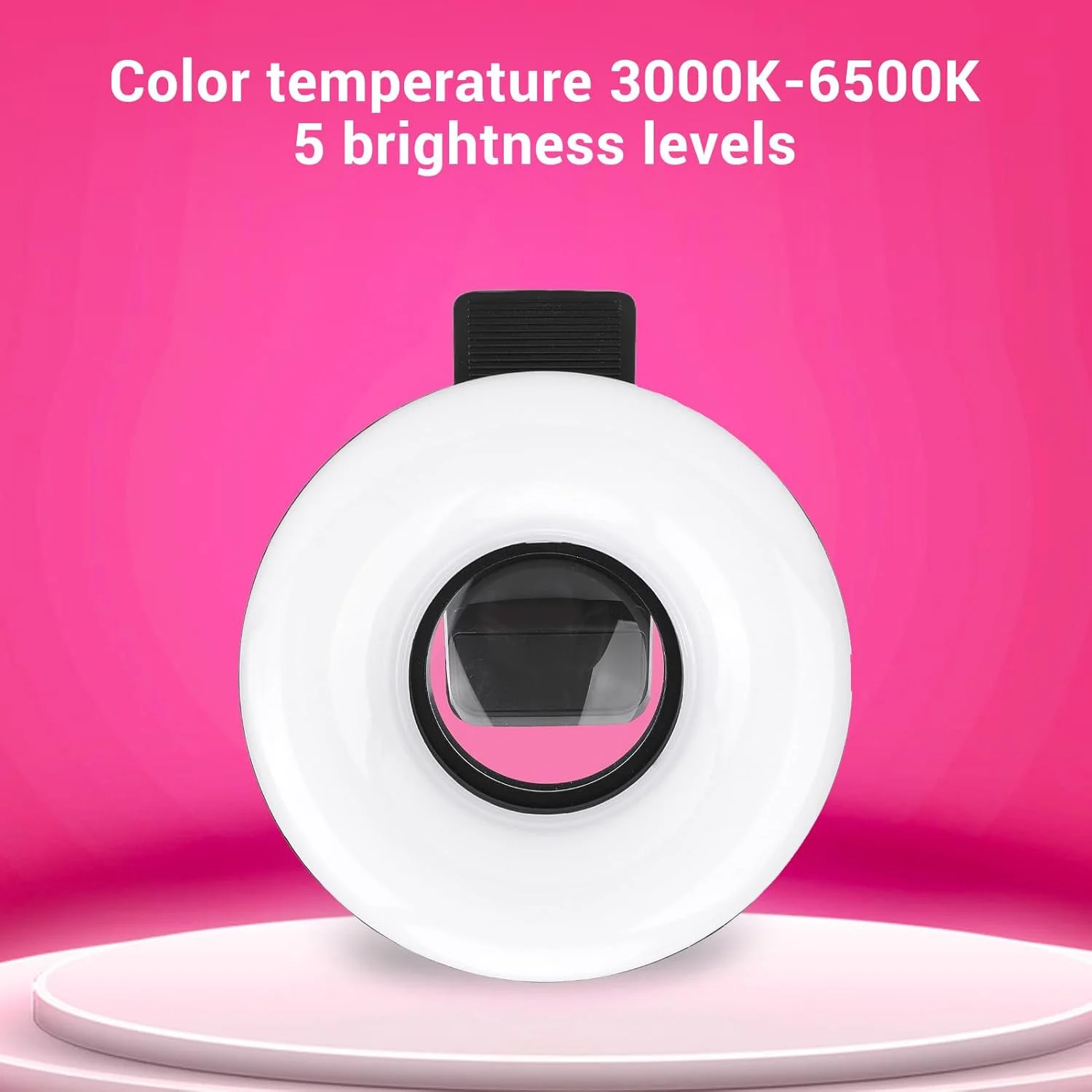 لنز ماکرو 15X Dpofirs با نور حلقه ای LED 3000K-6500K برای تلفن های هوشمند، لنز HD کلیپسی برای عکاسی از نمای نزدیک، ولاگ، جواهرات، غذا، حشرات، گیاهان و ضبط ویدیو