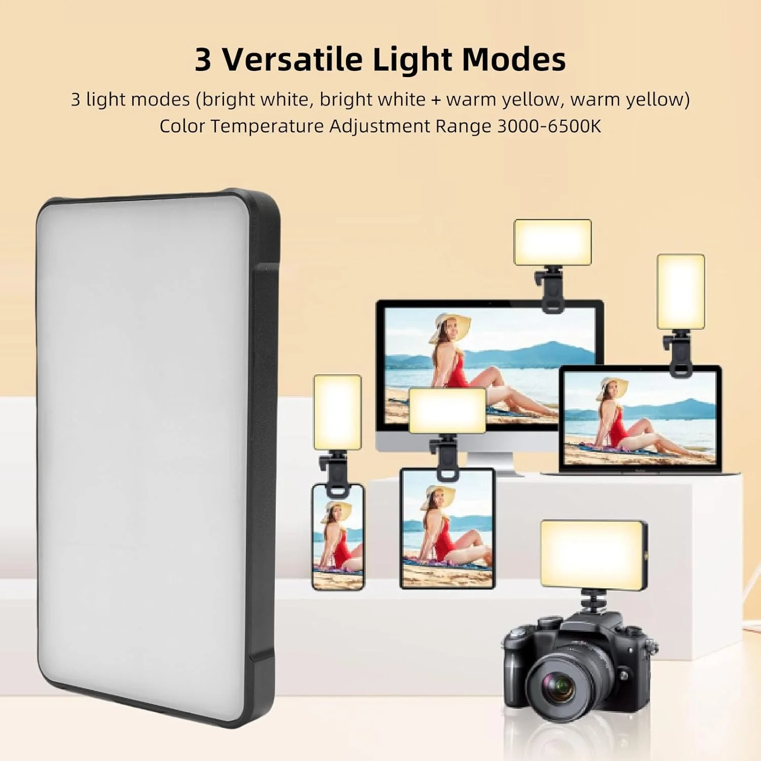 نور سلفی 120 LED Dpofirs، نورپردازی قابل حمل برای کنفرانس ویدیویی، 3 حالت نور، 10 سطح روشنایی، نور ویدیویی گیره ای قابل شارژ، برای وبلاگ نویسی، تلفن، لپ تاپ، عکس، آرایش نور سلفی 120 LED Dpofirs، نورپردازی قابل حمل برای کنفرانس ویدیویی، 3 حالت نور، 10 سطح روشنایی، نور ویدیویی گیره ای قابل شارژ، برای وبلاگ نویسی، تلفن، لپ تاپ، عکس، آرایش