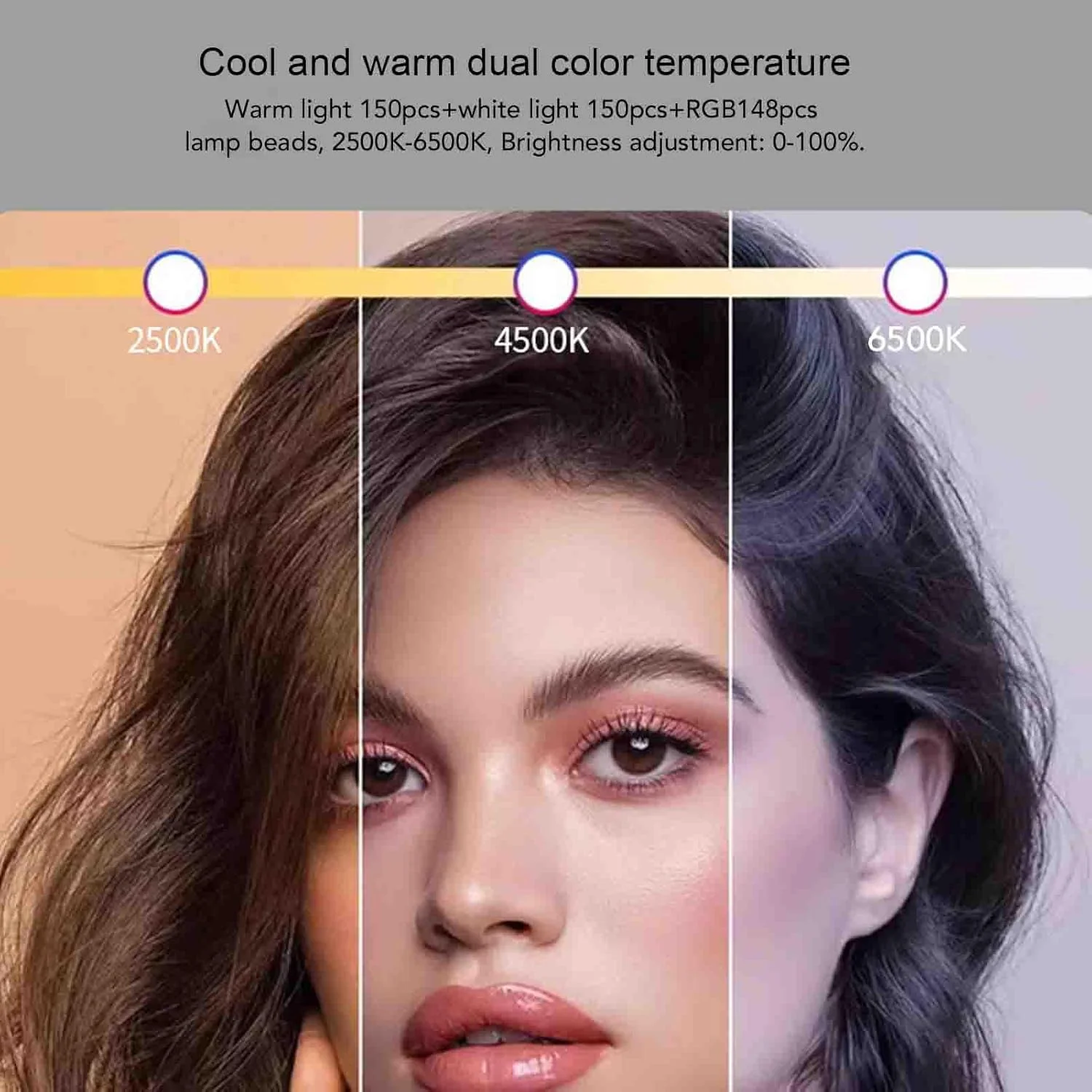 تجهیزات فیلمبرداری موبایل هوشمند با نور، نور سلفی LED با محدوده گسترده 2500-6500k RGB 0-359 درجه، تثبیت کننده ویدیو تلفن برای ضبط ویدیوهای YouTube TikTok و آرایش تجهیزات فیلمبرداری موبایل هوشمند با نور، نور سلفی LED با محدوده گسترده 2500-6500k RGB 0-359 درجه، تثبیت کننده ویدیو تلفن برای ضبط ویدیوهای YouTube TikTok و آرایش