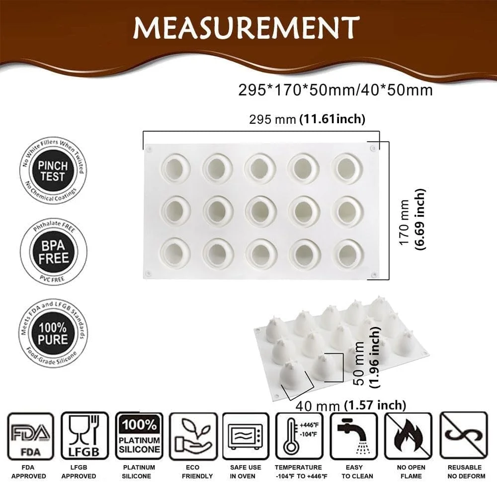 قالب سیلیکونی طرح توت فرنگی سه بعدی ChicAbode برای کیک موس، قالب های سیلیکونی برای شکلات، قالب دسر فرانسوی برای شکلات شیرینی، قالب های پخت و پز غیر چسبنده و قابل استفاده مجدد با رهاسازی آسان (15 حفره) قالب سیلیکونی طرح توت فرنگی سه بعدی ChicAbode برای کیک موس، قالب های سیلیکونی برای شکلات، قالب دسر فرانسوی برای شکلات شیرینی، قالب های پخت و پز غیر چسبنده و قابل استفاده مجدد با رهاسازی آسان (15 حفره)