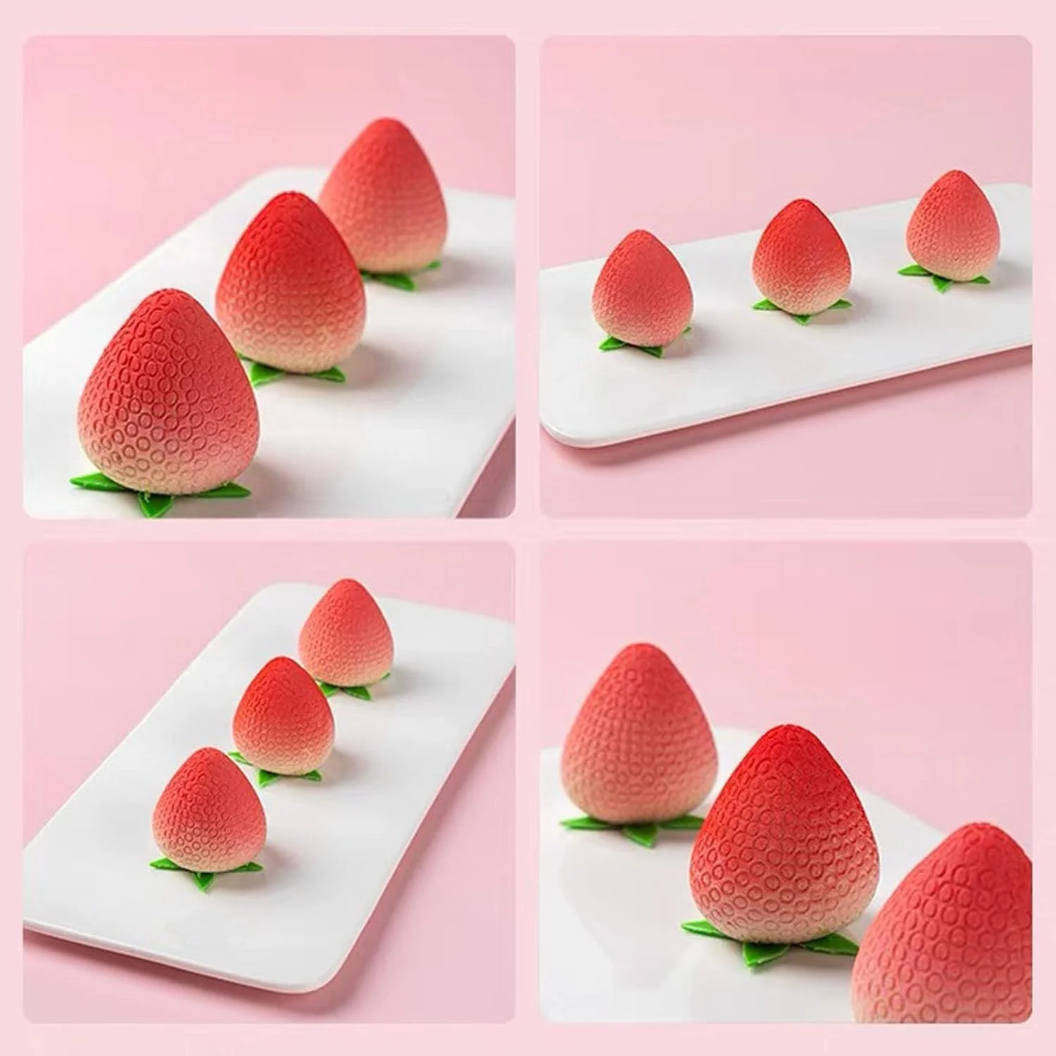 قالب سیلیکونی طرح توت فرنگی سه بعدی ChicAbode برای کیک موس، قالب های سیلیکونی برای شکلات، قالب دسر فرانسوی برای شکلات شیرینی، قالب های پخت و پز غیر چسبنده و قابل استفاده مجدد با رهاسازی آسان (15 حفره) قالب سیلیکونی طرح توت فرنگی سه بعدی ChicAbode برای کیک موس، قالب های سیلیکونی برای شکلات، قالب دسر فرانسوی برای شکلات شیرینی، قالب های پخت و پز غیر چسبنده و قابل استفاده مجدد با رهاسازی آسان (15 حفره)