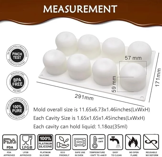 قالب سیلیکونی پخت کیک سیب سه بعدی CLENEA، 8 حفره، نچسب، جدا شدن آسان، درجه غذایی، بدون BPA قالب سیلیکونی پخت کیک سیب سه بعدی CLENEA، 8 حفره، نچسب، جدا شدن آسان، درجه غذایی، بدون BPA