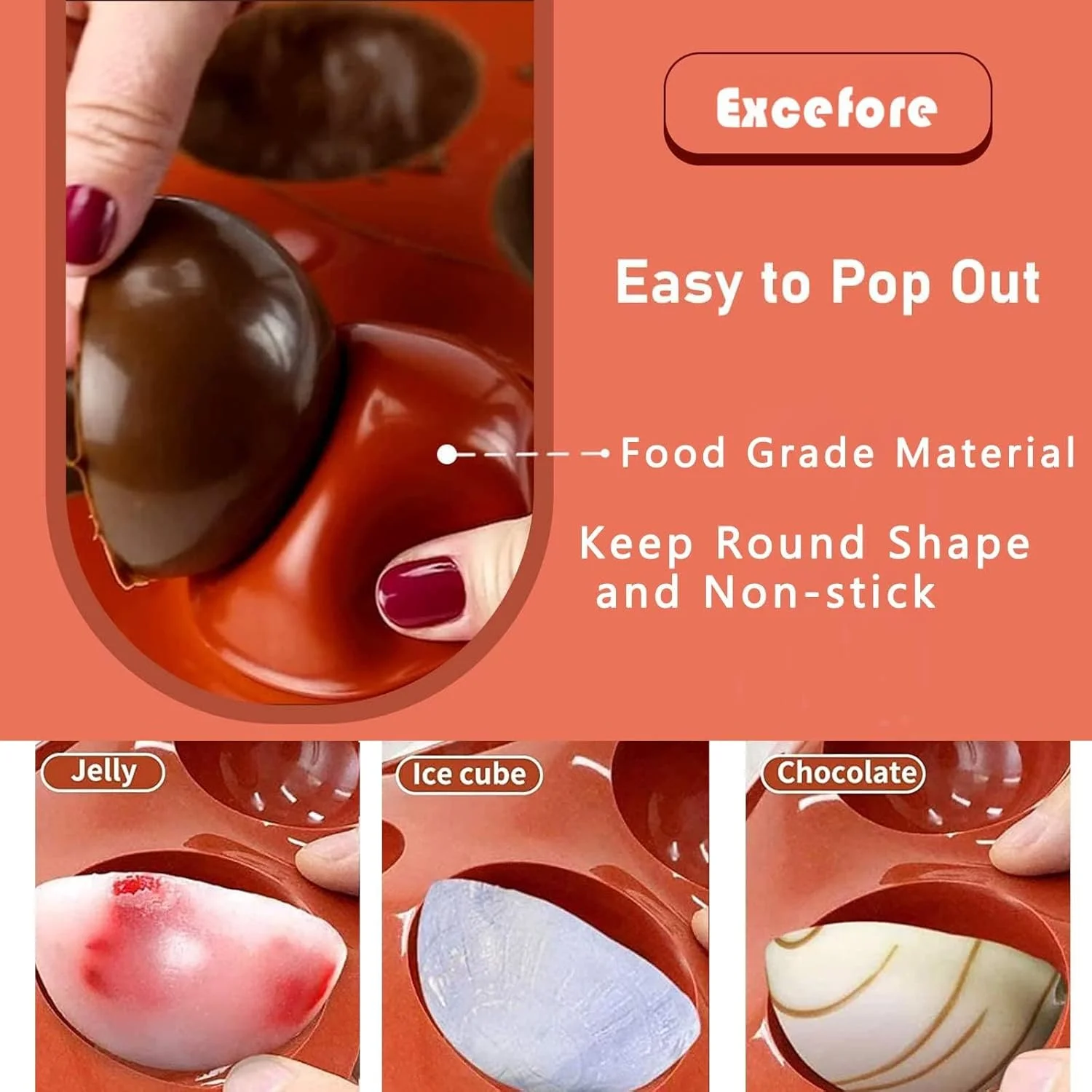 قالب سیلیکونی بمب شکلات داغ، 6 حفره، بدون BPA، قالب بمب شکلاتی برای کیک، ژله، موس، پودینگ، صابون دست ساز، قالب های پخت مقاوم در برابر حرارت برای دسرهای DIY، 2 عدد