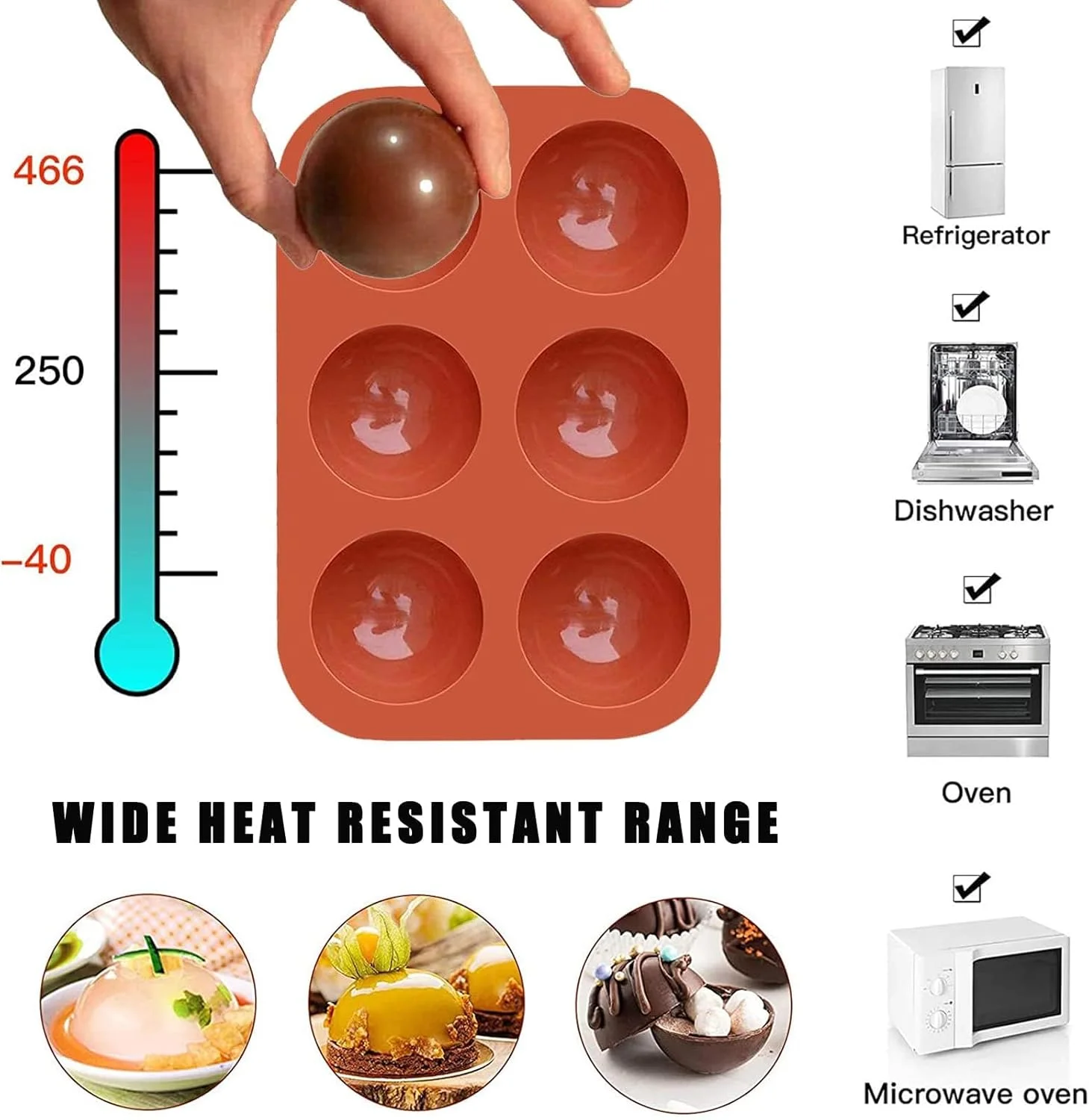 قالب سیلیکونی بمب شکلات داغ، با 6 حفره، بدون BPA، قالب بمب شکلاتی برای کیک، ژله، موس، پودینگ، صابون دست ساز، قالب های پخت مقاوم در برابر حرارت برای دسرهای DIY، 2 عدد قالب سیلیکونی بمب شکلات داغ، با 6 حفره، بدون BPA، قالب بمب شکلاتی برای کیک، ژله، موس، پودینگ، صابون دست ساز، قالب های پخت مقاوم در برابر حرارت برای دسرهای DIY، 2 عدد