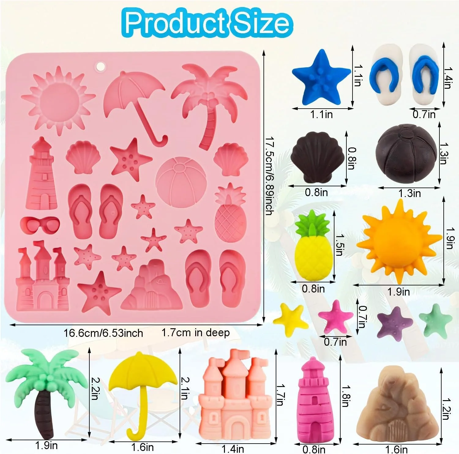 قالب سیلیکونی شکلات، 2 عدد قالب پخت تابستانی ساحلی، طرح آناناس، ستاره دریایی، صدف و درخت نارگیل، قالب مهمانی استوایی برای آب نبات، ژله، یخ و کلوچه قالب سیلیکونی شکلات، 2 عدد قالب پخت تابستانی ساحلی، طرح آناناس، ستاره دریایی، صدف و درخت نارگیل، قالب مهمانی استوایی برای آب نبات، ژله، یخ و کلوچه