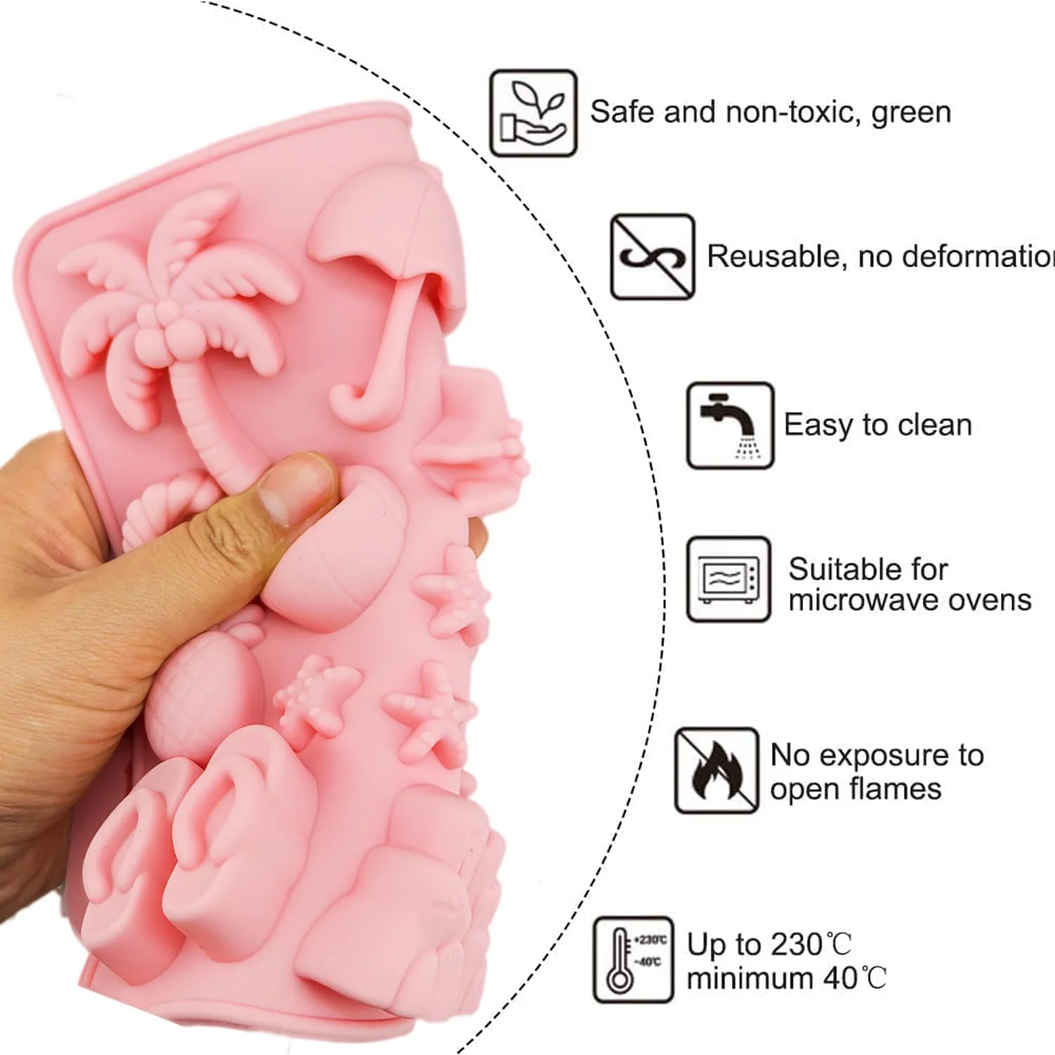 قالب سیلیکونی شکلات، 2 عدد قالب پخت تابستانی ساحلی، طرح آناناس، ستاره دریایی، صدف و درخت نارگیل، قالب مهمانی استوایی برای آب نبات، ژله، یخ و کلوچه قالب سیلیکونی شکلات، 2 عدد قالب پخت تابستانی ساحلی، طرح آناناس، ستاره دریایی، صدف و درخت نارگیل، قالب مهمانی استوایی برای آب نبات، ژله، یخ و کلوچه