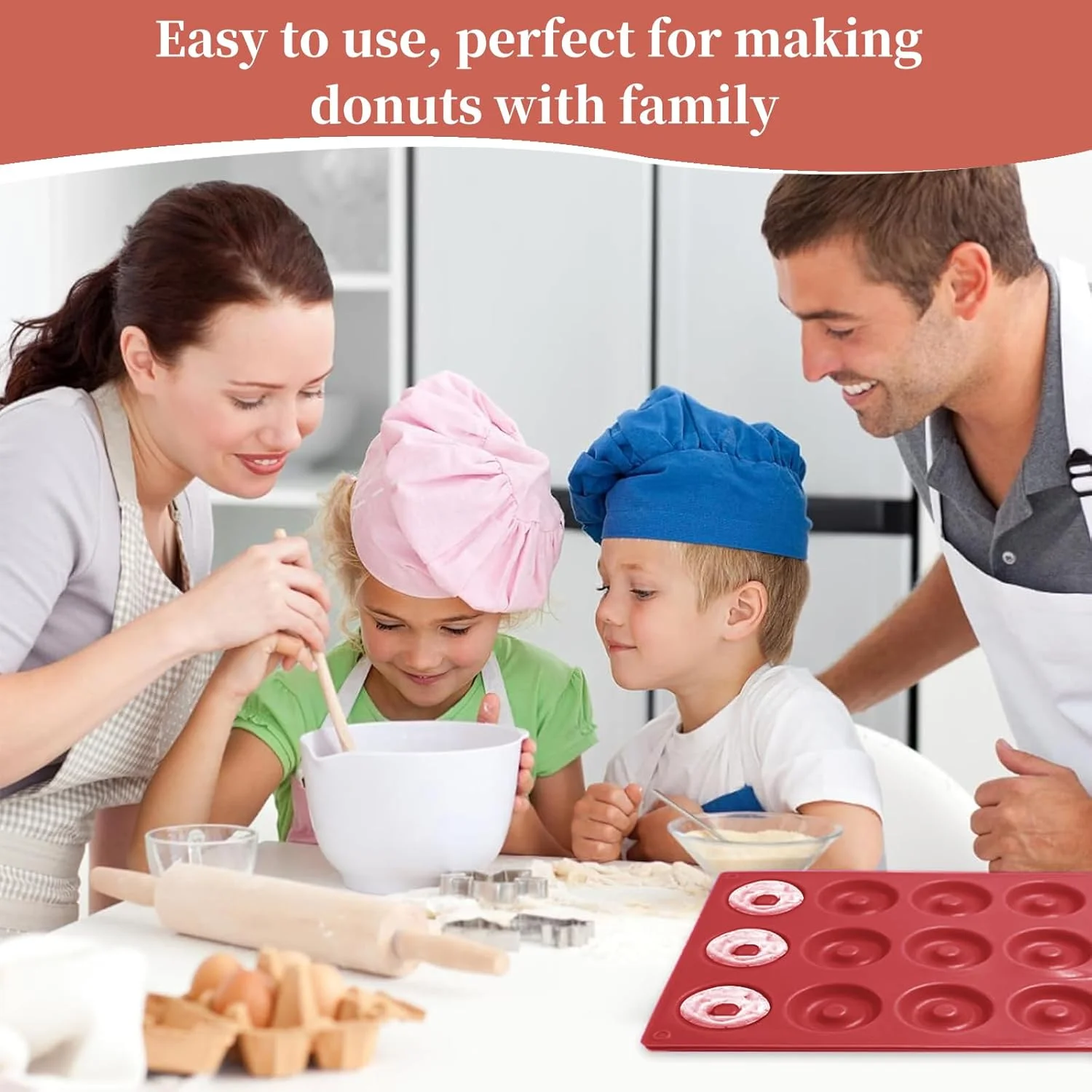 قالب دونات سیلیکونی 18 حفره ای، قالب های پخت مینی دونات، سینی پخت برای مافین ژله کلوچه حلقه های آب نبات 29.1x16.9 سانتی متر قالب دونات سیلیکونی 18 حفره ای، قالب های پخت مینی دونات، سینی پخت برای مافین ژله کلوچه حلقه های آب نبات 29.1x16.9 سانتی متر