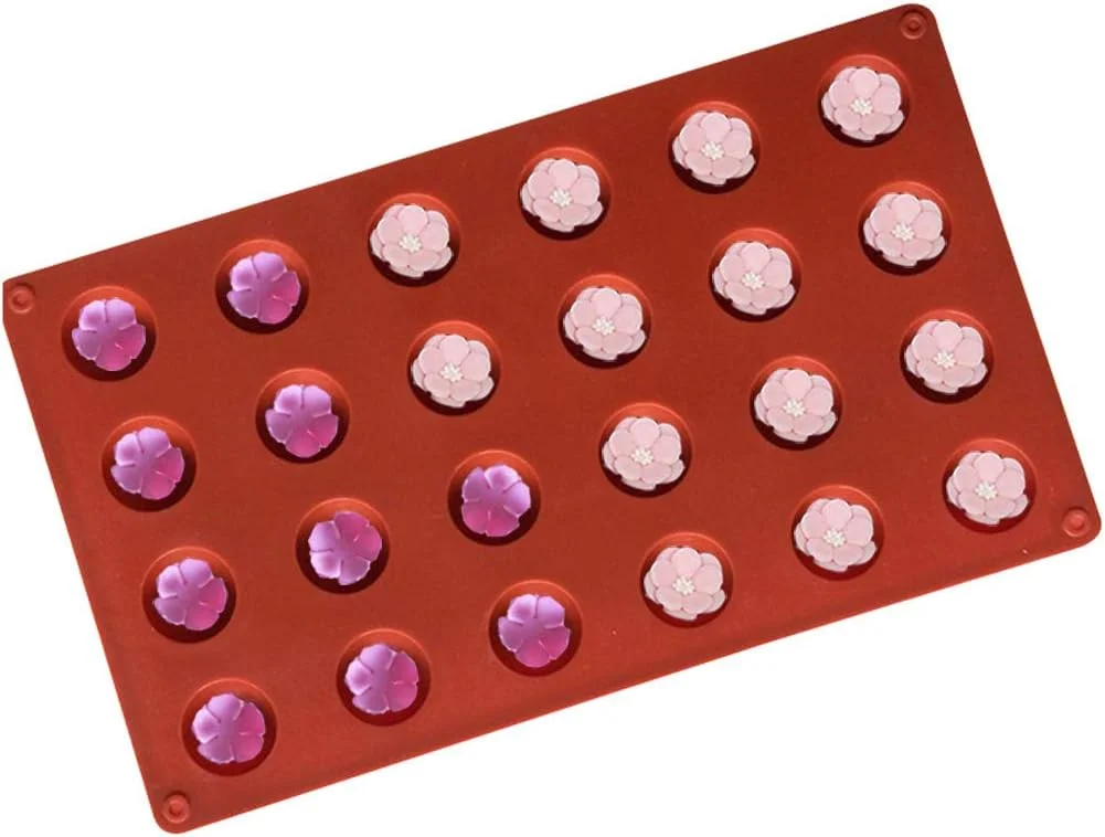 قالب سیلیکونی نیم دایره 24 حفره BUSOHA - قالب فوندانت نیم کره ای کوچک، سینی پخت کیک بمبی برای تزئین کیک، آب نبات شکلاتی، موس ژله ای، پودینگ، سینی مکعب یخ، مجموعه 2 عددی