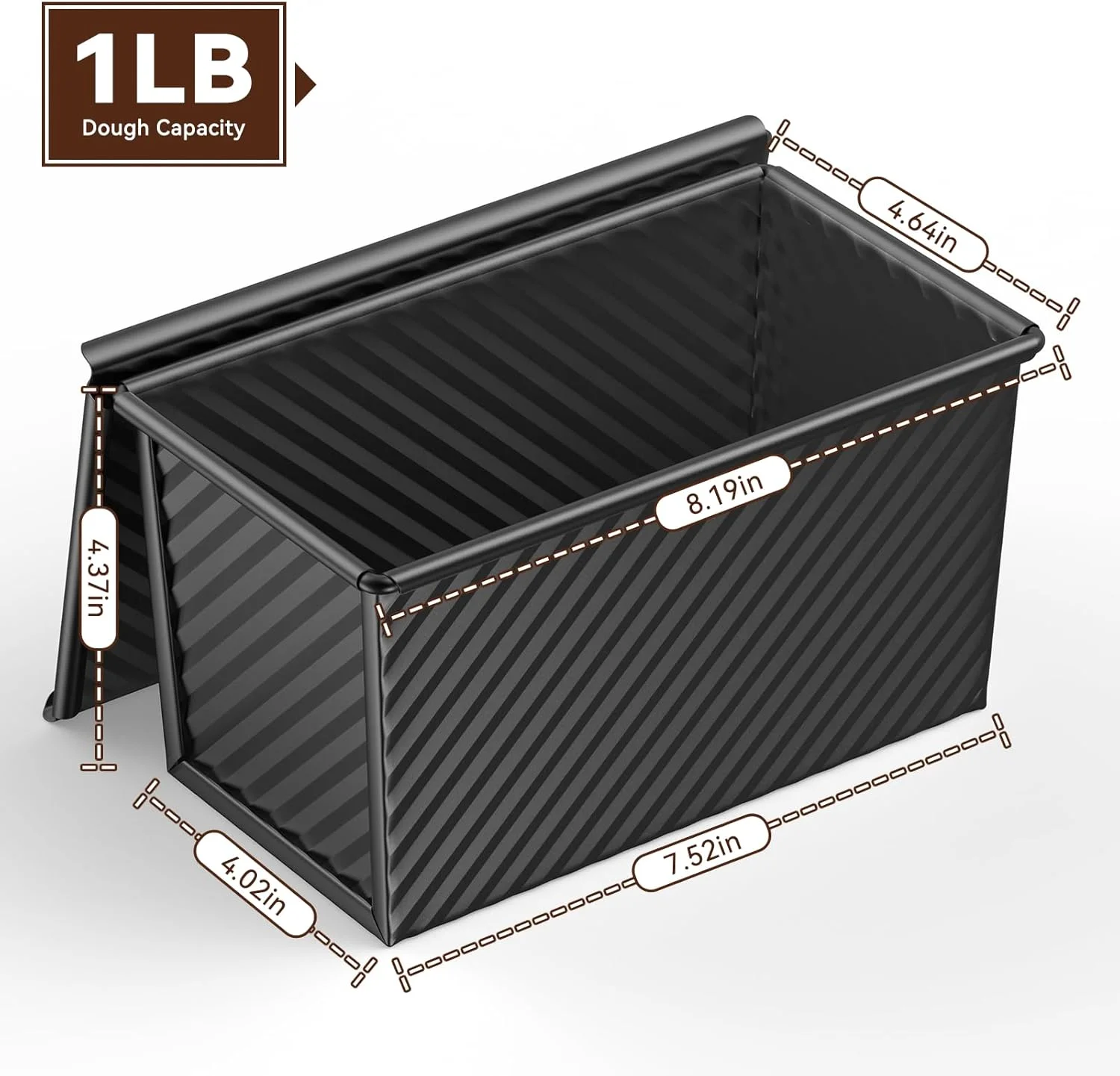 قالب نان تست پولمن با درب، سایز 8*4 اینچ، ظرفیت 1 پوند خمیر، قالب نان چسبنده، قالب نان فولاد کربنی، ظرف نان، قالب تست برای پخت خانگی، پخت ساندویچ و تست در فر، مشکی قالب نان تست پولمن با درب، سایز 8*4 اینچ، ظرفیت 1 پوند خمیر، قالب نان چسبنده، قالب نان فولاد کربنی، ظرف نان، قالب تست برای پخت خانگی، پخت ساندویچ و تست در فر، مشکی