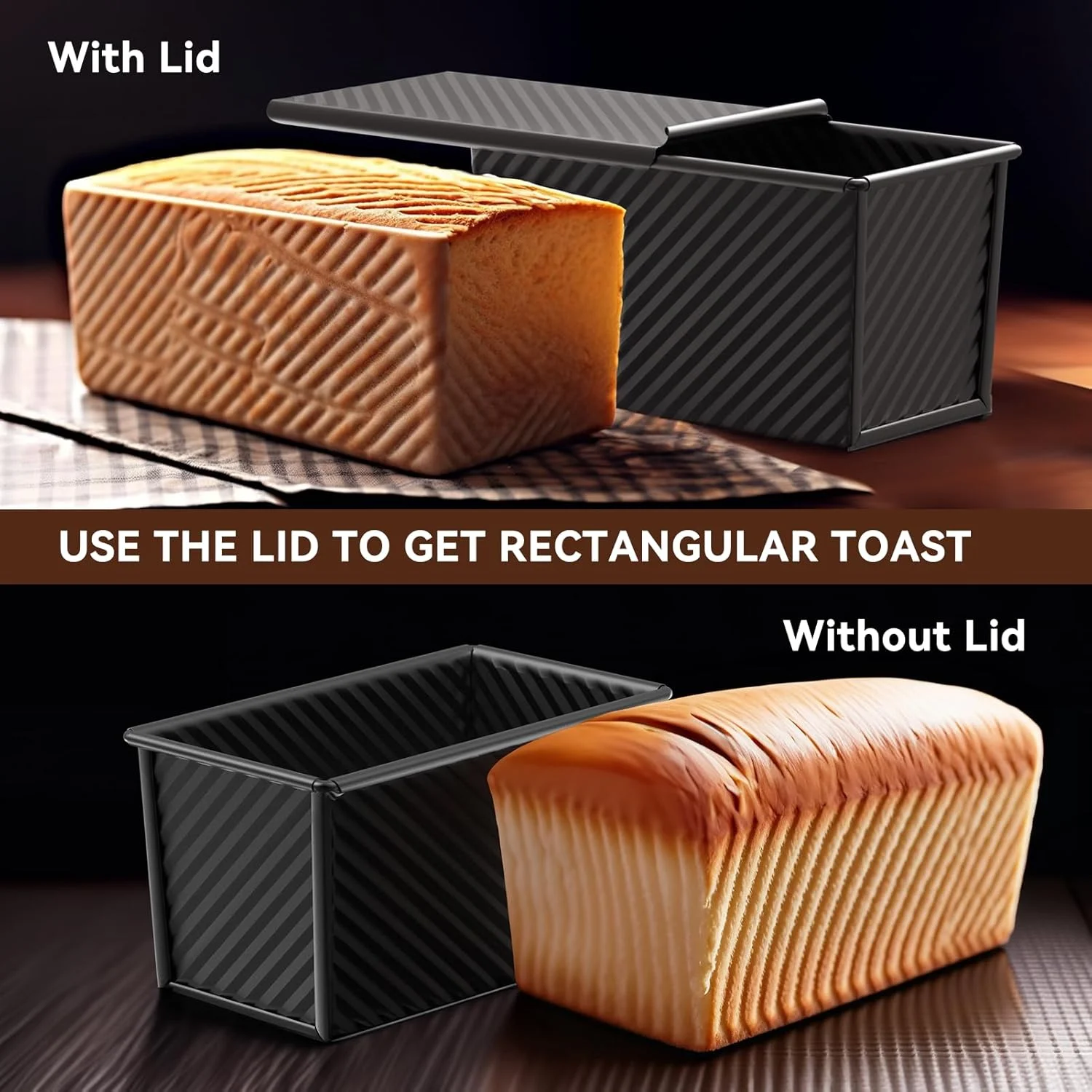 قالب نان تست پولمن با درب، سایز 8*4 اینچ، ظرفیت 1 پوند خمیر، قالب نان چسبنده، قالب نان فولاد کربنی، ظرف نان، قالب تست برای پخت خانگی، پخت ساندویچ و تست در فر، مشکی قالب نان تست پولمن با درب، سایز 8*4 اینچ، ظرفیت 1 پوند خمیر، قالب نان چسبنده، قالب نان فولاد کربنی، ظرف نان، قالب تست برای پخت خانگی، پخت ساندویچ و تست در فر، مشکی